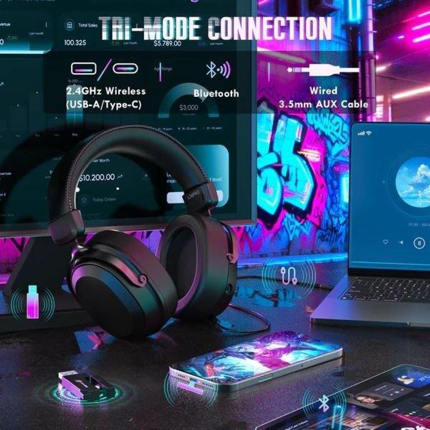 Игровая гарнитура Attack Shark L30 Pro Wireless (AS-6979033730205-B) Black (G-000004415)