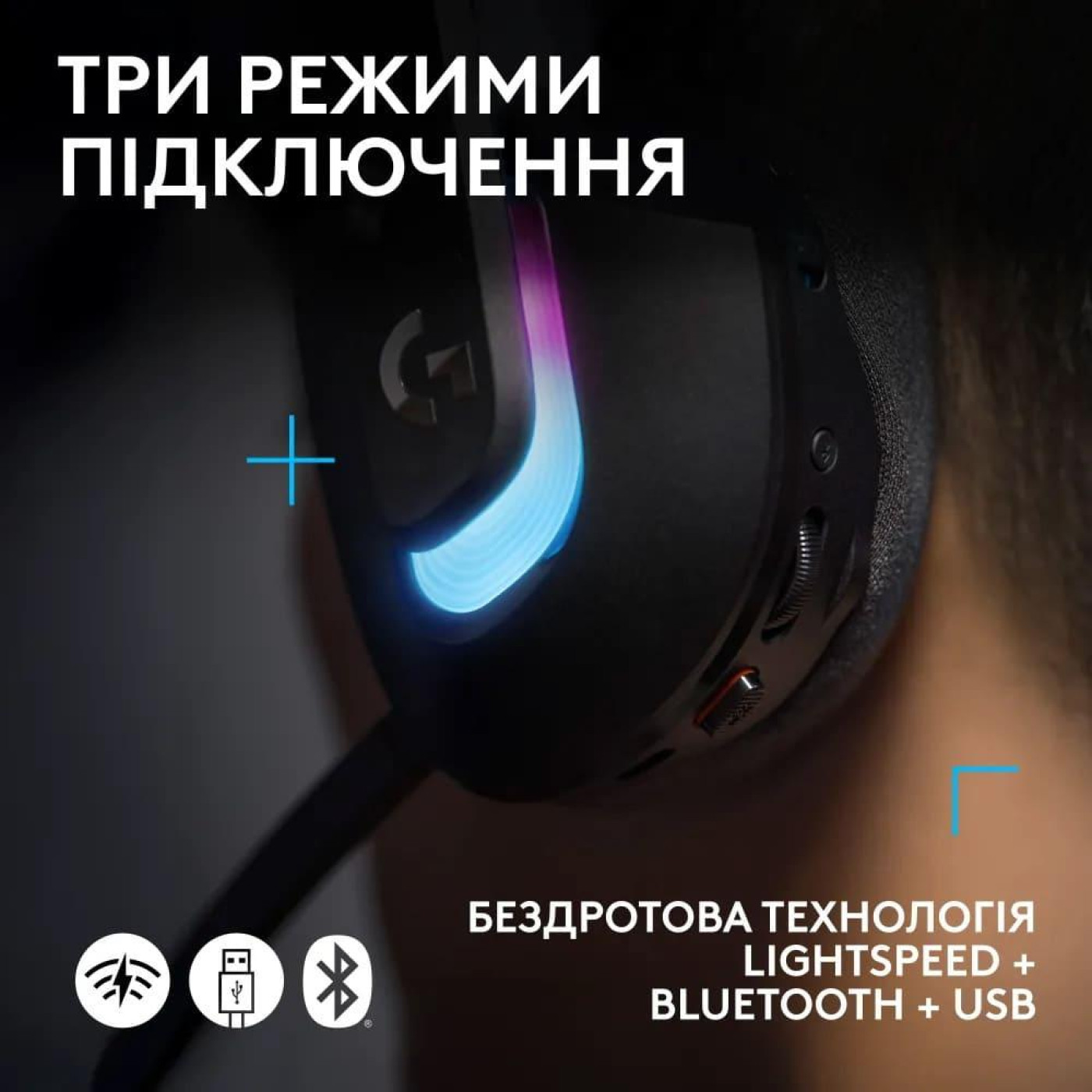 Ігрова гарнітура Logitech G522 Lightspeed Wireless Gaming Headset Black (981-001544) U1
