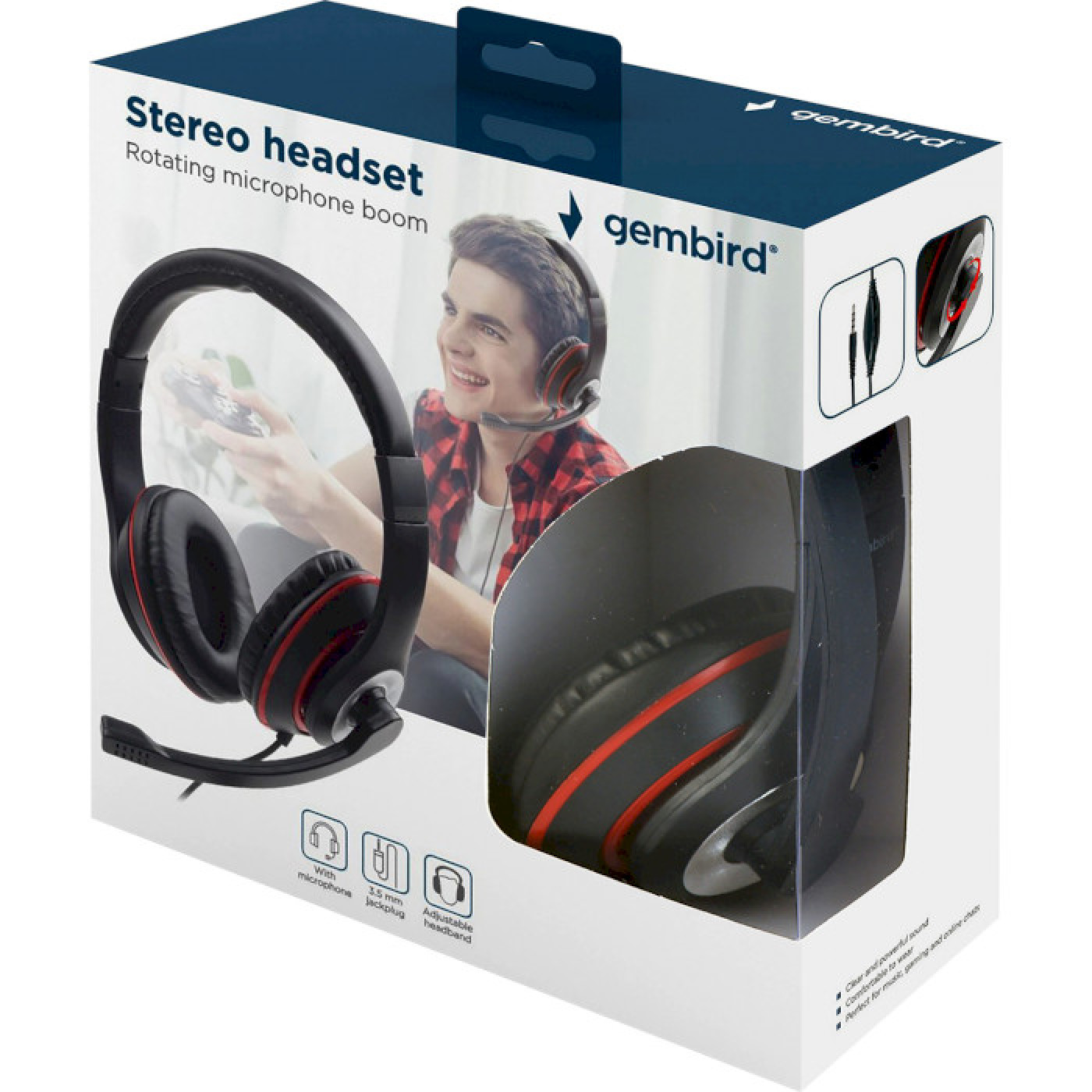 Ігрова гарнітура Gembird MHS-03-BKRD Black-Red (MHS-03-BKRD)