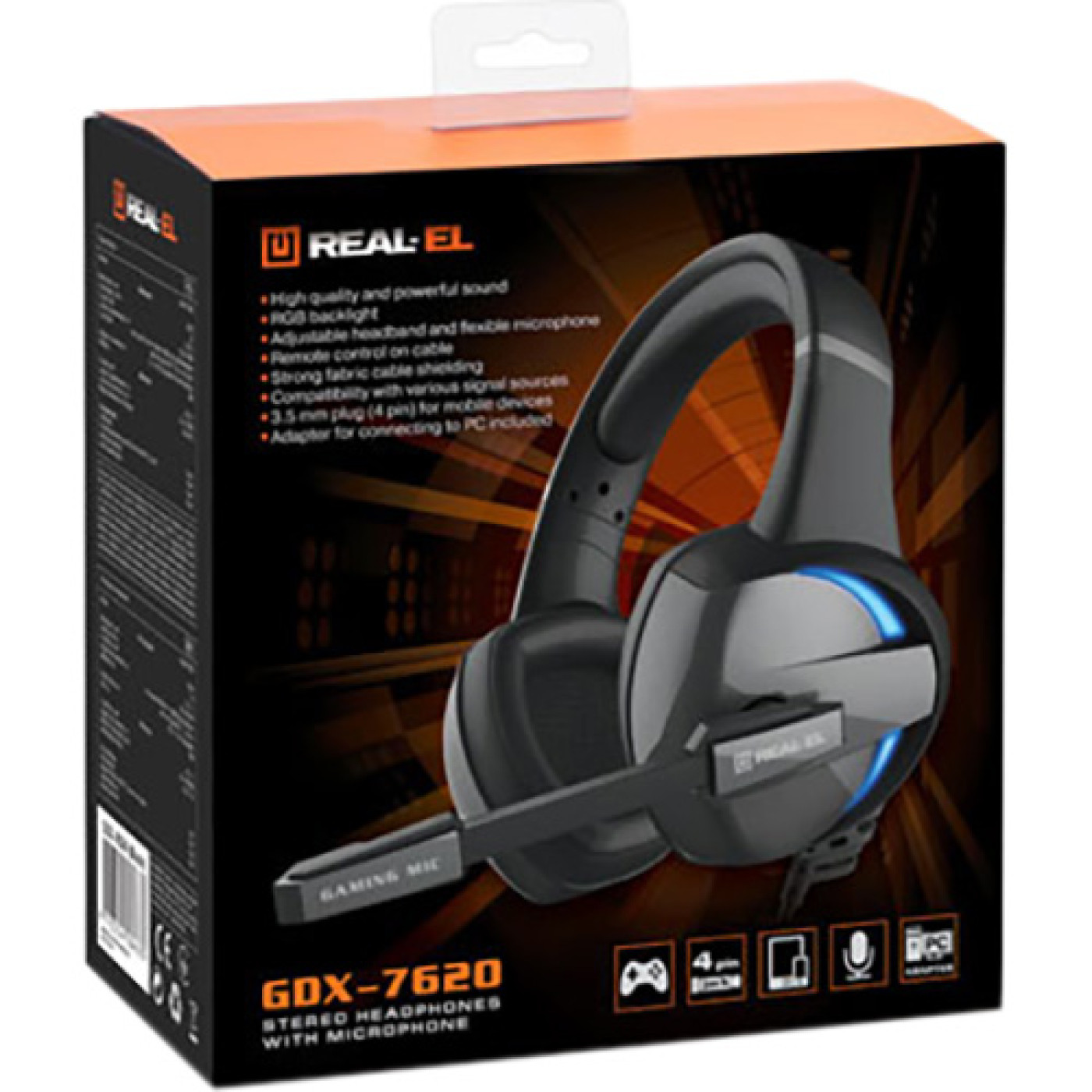 Ігрова гарнітура Real-EL GDX-7620 Black (EL124100045)
