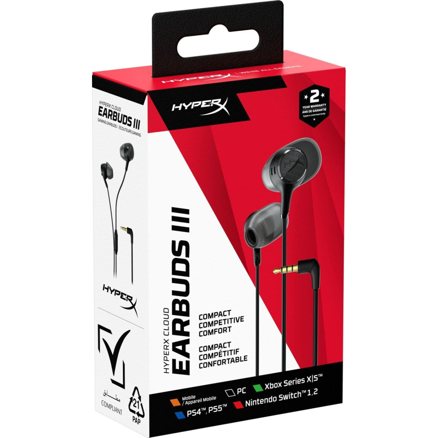 Ігрова гарнітура HyperX Cloud Earbuds III 3.5мм Black (BN7R9AA)
