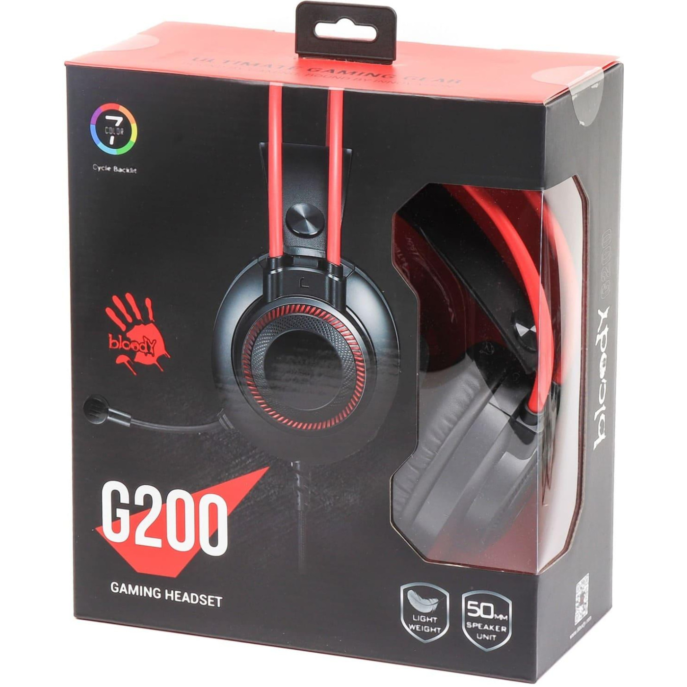 Игровая гарнитура Bloody A4Tech G200 USB Black-Red (G200 Black+Red-OLD)