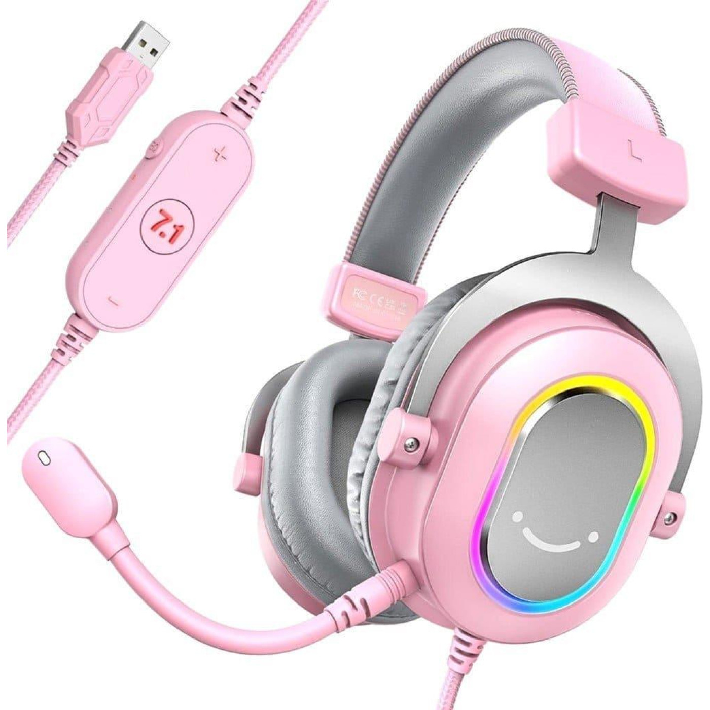 Игровая гарнитура Fifine H6P RGB USB Pink (H6P)