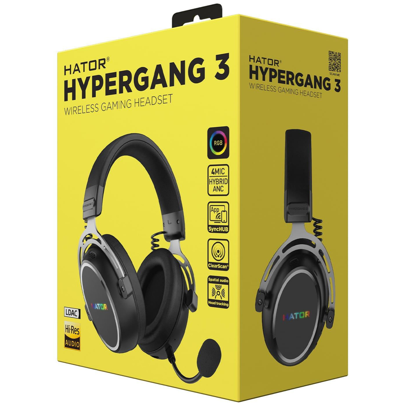 Ігрова гарнітура HATOR Hypergang 3 Hi-Res Wireless Black (ESH55) U1