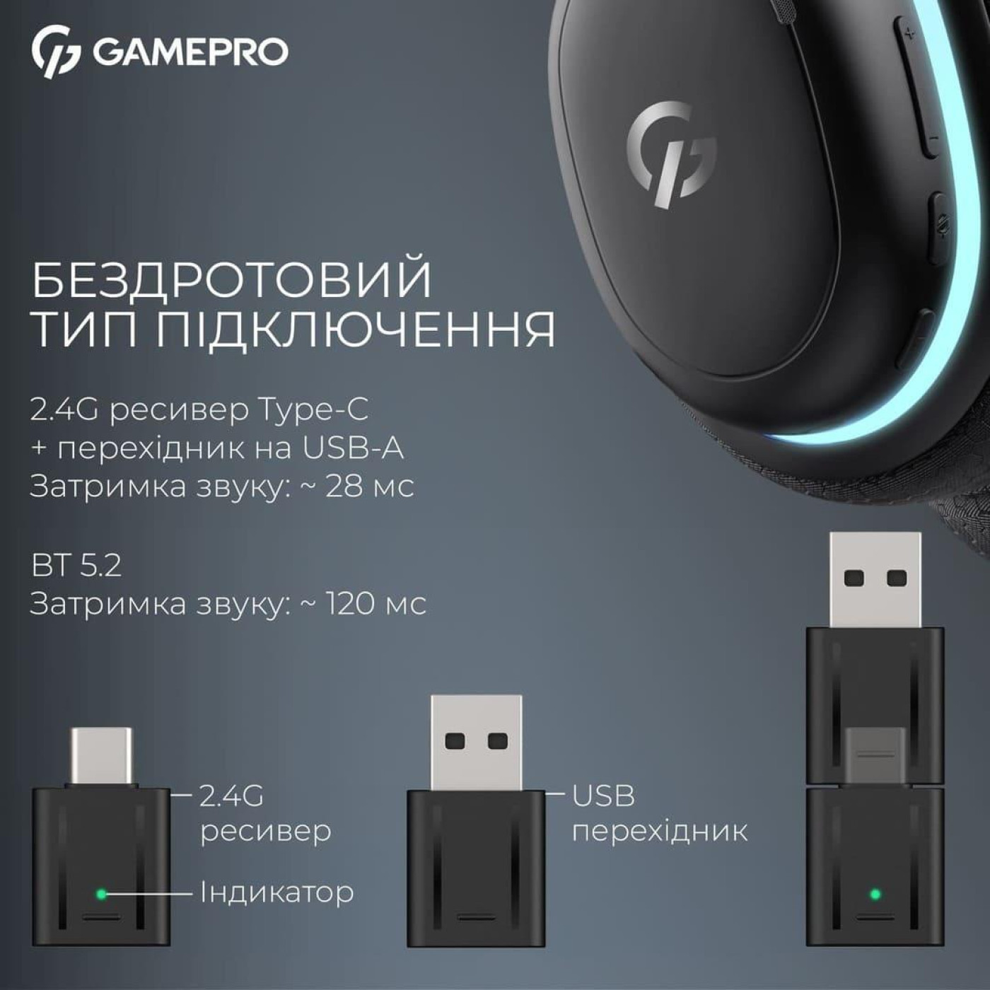 Ігрова гарнітура GamePro Asgard Bragi Black (HSW250B) U1