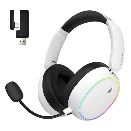 Ігрова гарнітура HATOR Phoenix 2 Hi-Res Wireless White (ESH41)