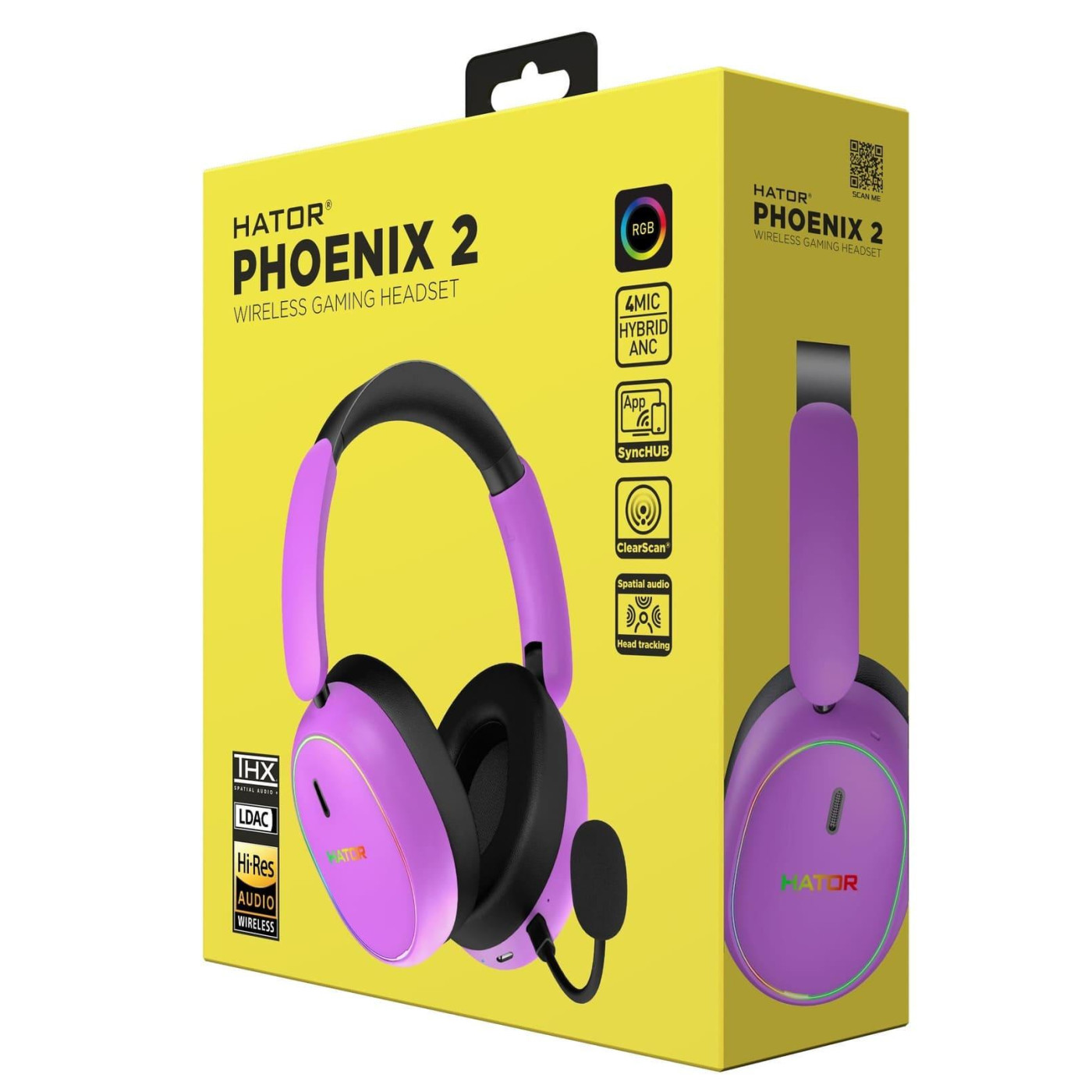 Ігрова гарнітура HATOR Phoenix 2 Hi-Res Wireless Cyber Violet (ESH42)