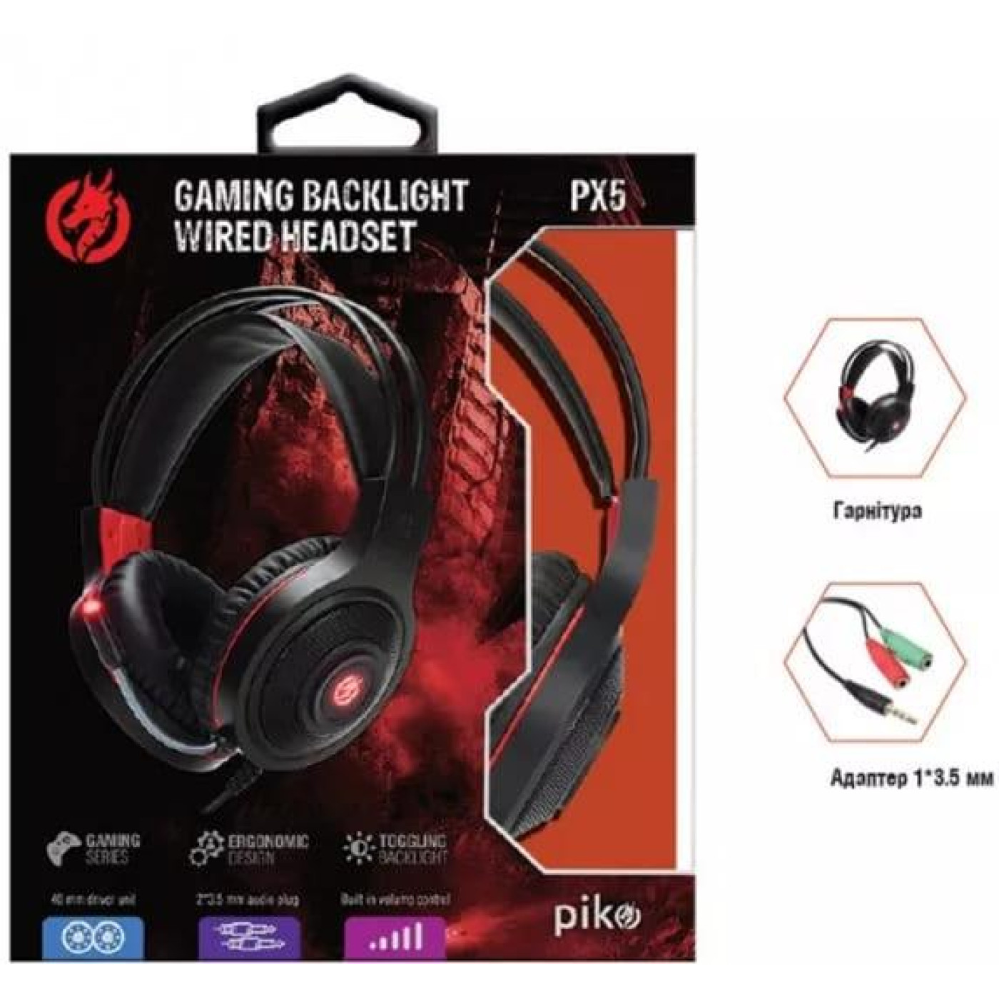 Ігрова гарнітура Piko PX5 Black (1283126489815)