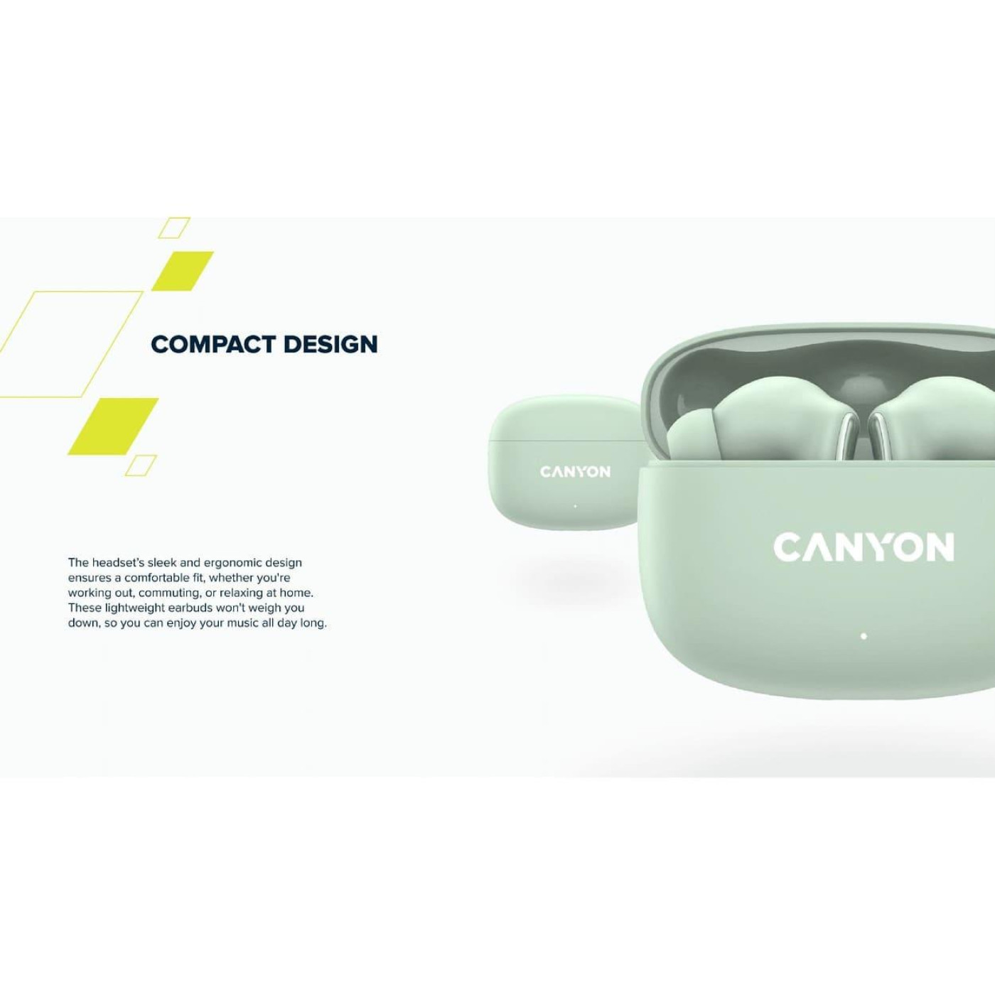 Навушники Canyon TWS OnGo 9 Green (CNS-TWS9G)