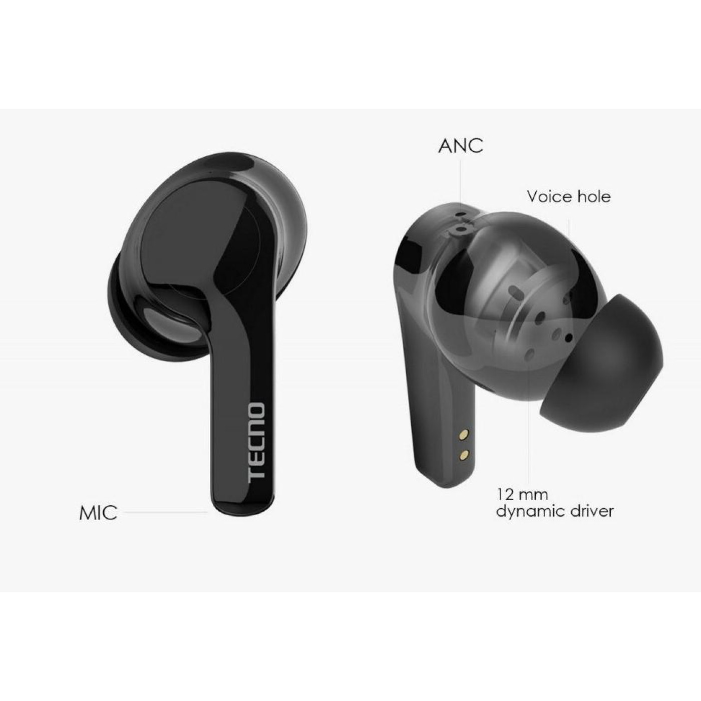 Наушники Tecno Hipods H3 Black (4895180768019)