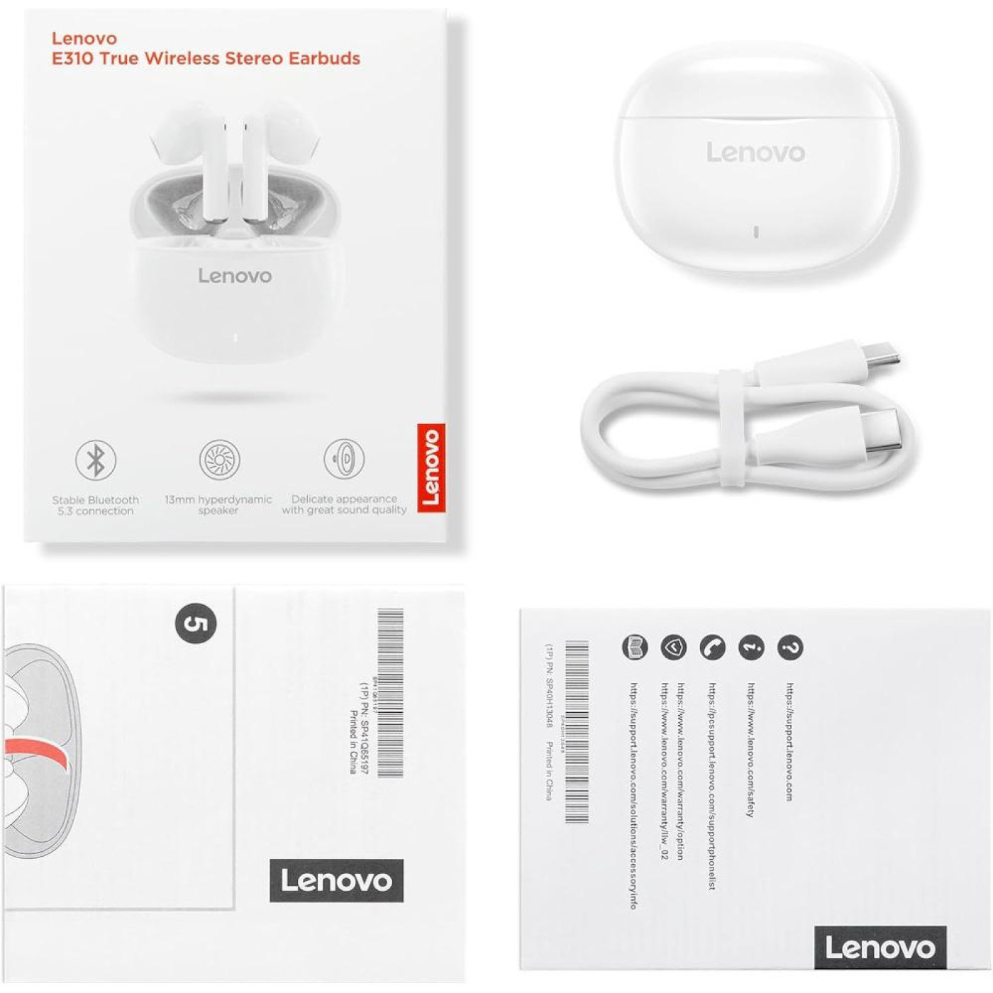Наушники Lenovo TWS E310 Earbuds White (GXD1Q65145)