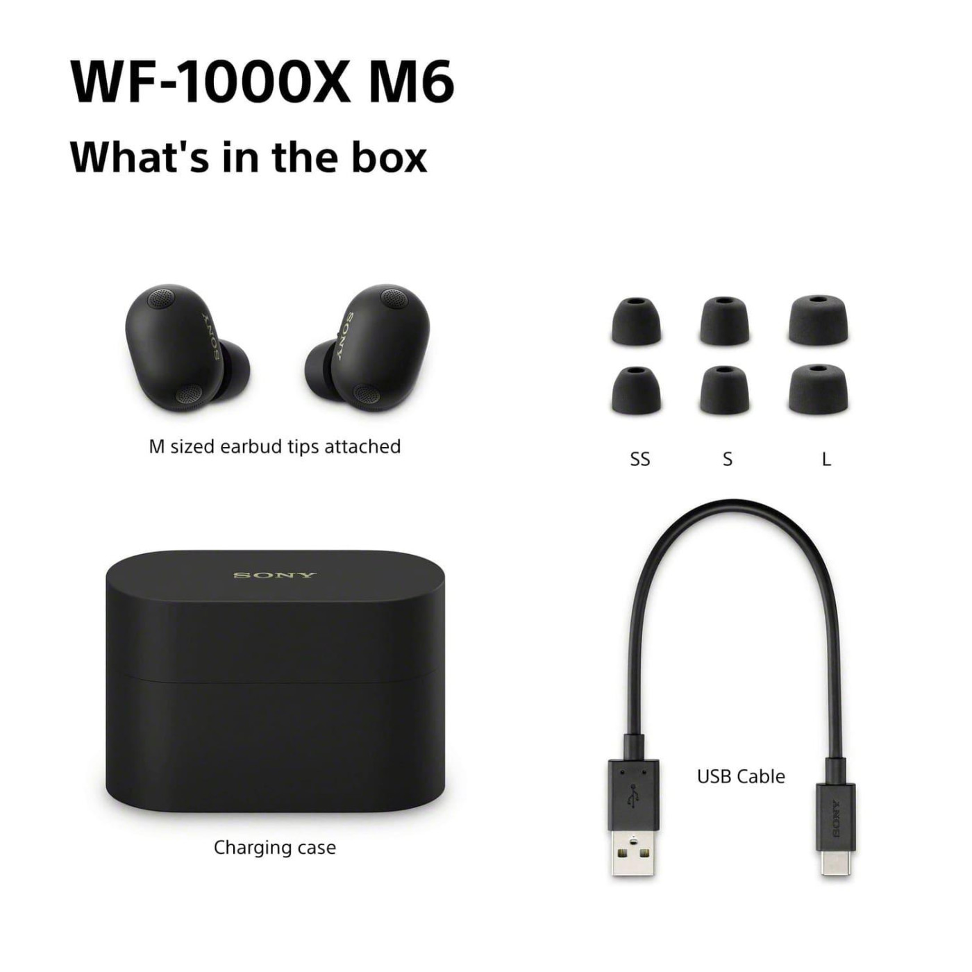 Навушники Sony TWS WF-1000XM6 Black (WF1000XM6B.CE7)