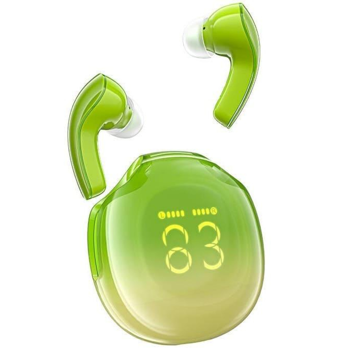 Наушники Acefast TWS T9 Crystal (Air) color bluetooth earbuds Avocado Green (6974316282556)