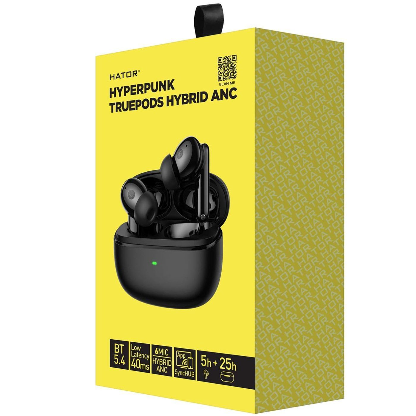 Навушники HATOR TWS Hyреrpunk Truepods Hybrid ANC Black (HTA431)