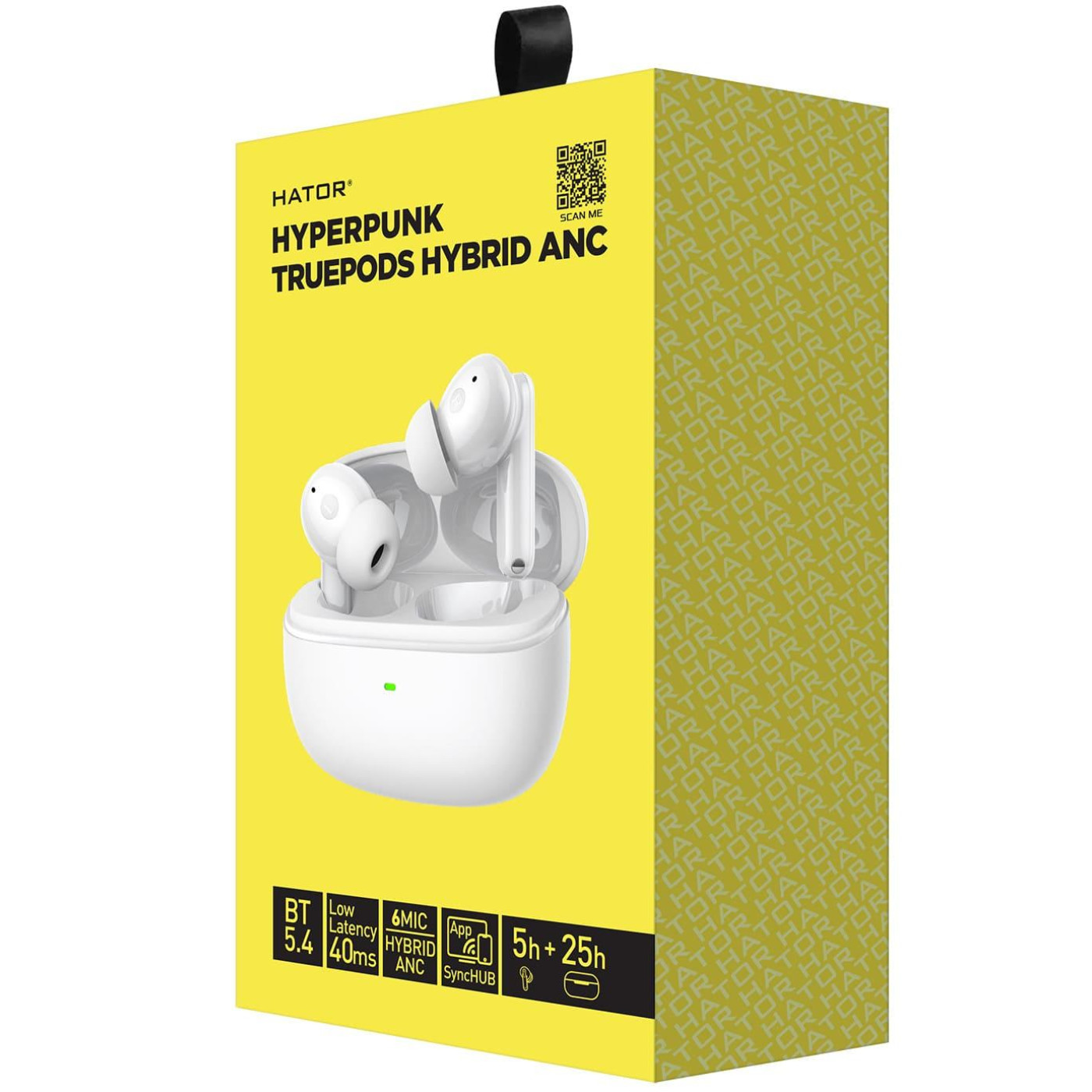 Навушники HATOR TWS Hyреrpunk Truepods Hybrid ANC White (HTA432)