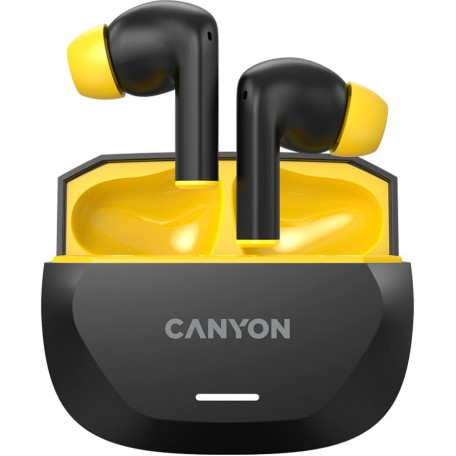 Навушники Canyon TWS HEXAGON 7 TWS ANC+ENC Wireless Charge Black Yellow (CNS-TWS7BY)