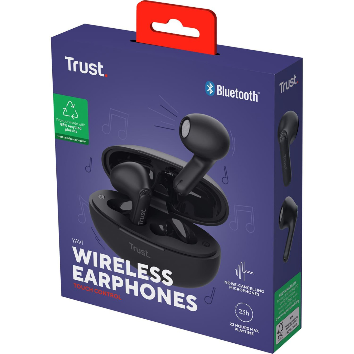 Навушники TWS Trust Yavi Earphones BT 5.3, ENC, SBC, Mic, Чорний