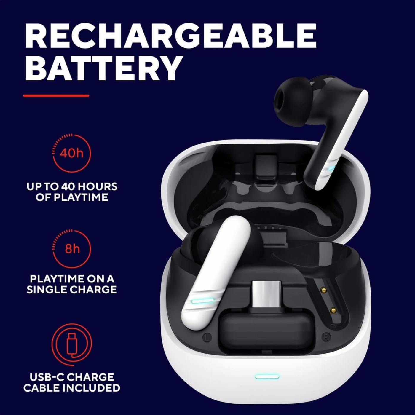 Навушники Trust TWS GTX 409 Oxxie Earbuds BT 5.3, ENC SBC Mic White (25478_TRUST)