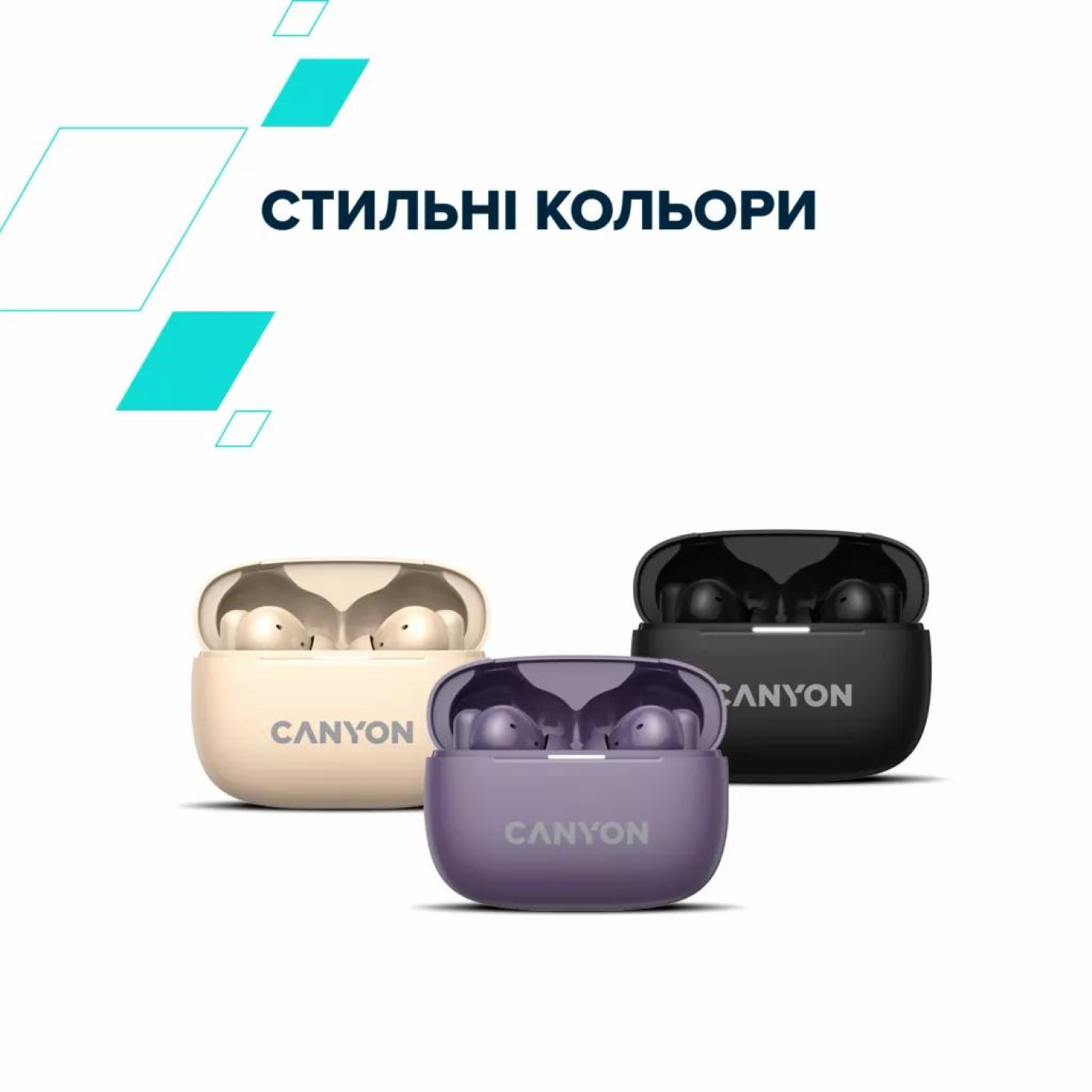 Навушники Canyon TWS headset OnGo TWS-10 ANC+ENC Grey (CNS-TWS10BK)