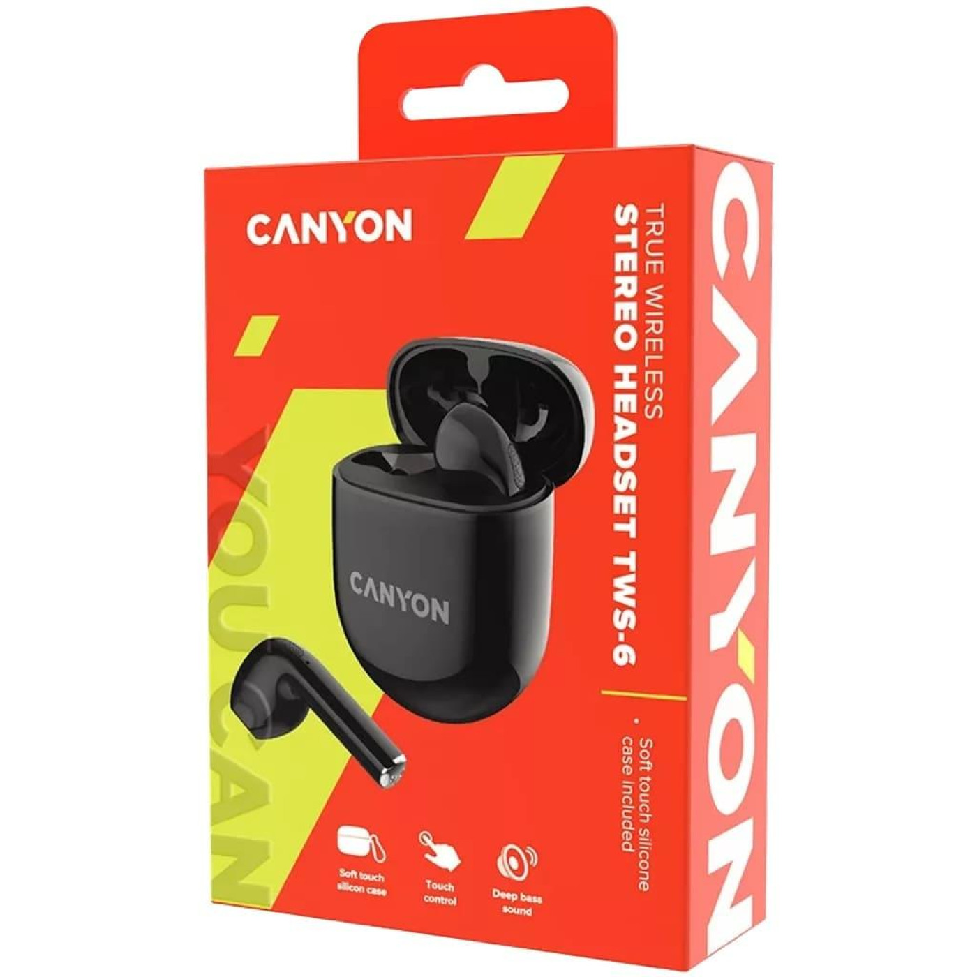 Навушники Canyon TWS headset TWS-6 Black (CNS-TWS6B)