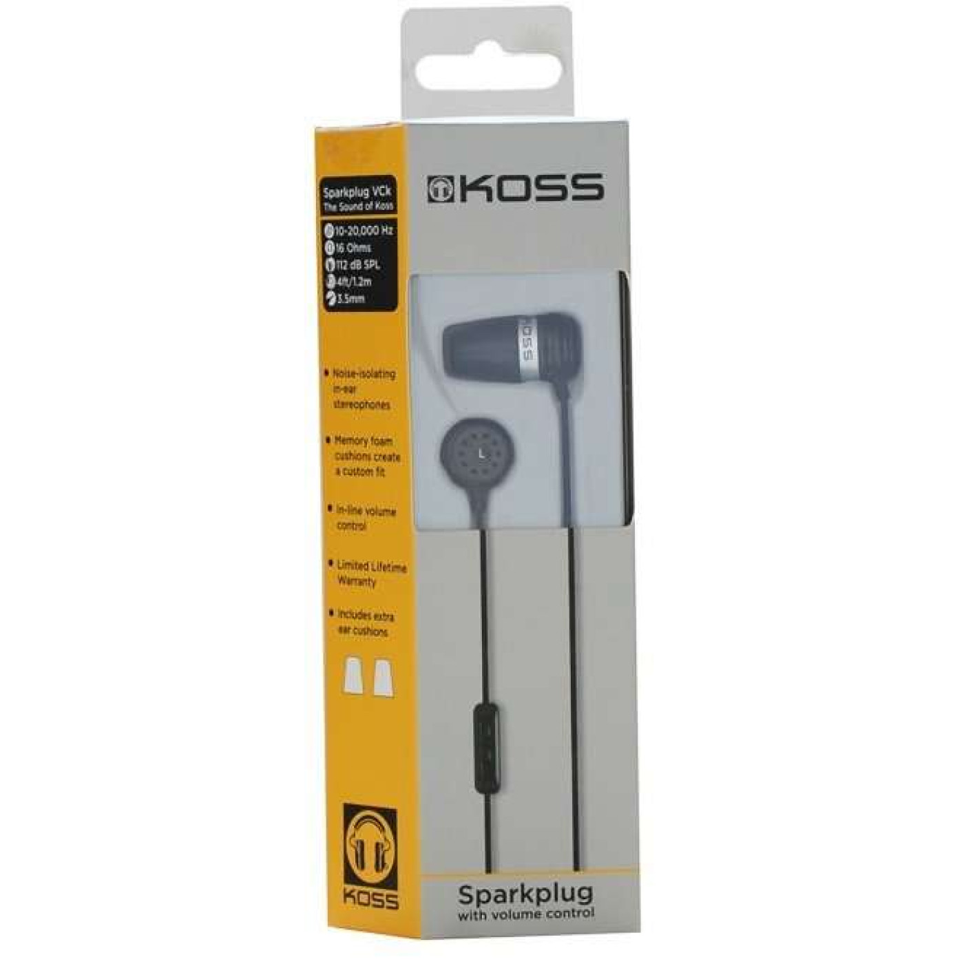 Наушники Koss Spark Plug VCb Noise Isolating Black (196908.101)