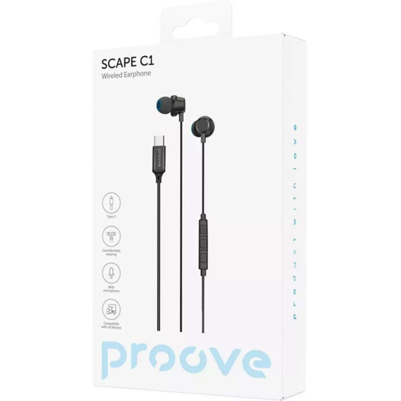 Наушники Proove Scape C1 (Type-C) black (WESC10000201)