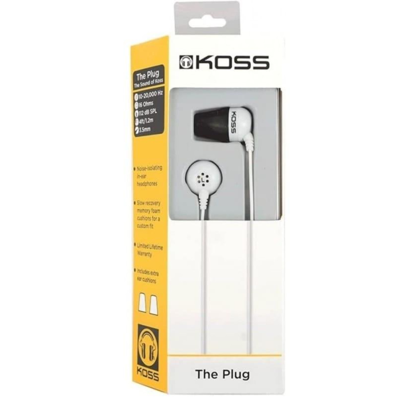 Наушники Koss The Plug Noise Isolating White (196809.101)