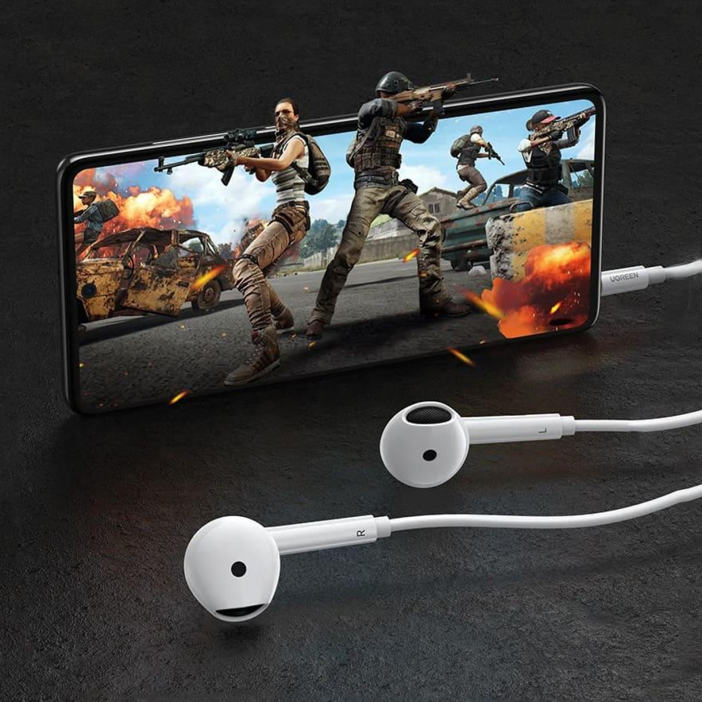 Навушники UGREEN EP101 Wired Earphones with 3.5mm Plug (White)
