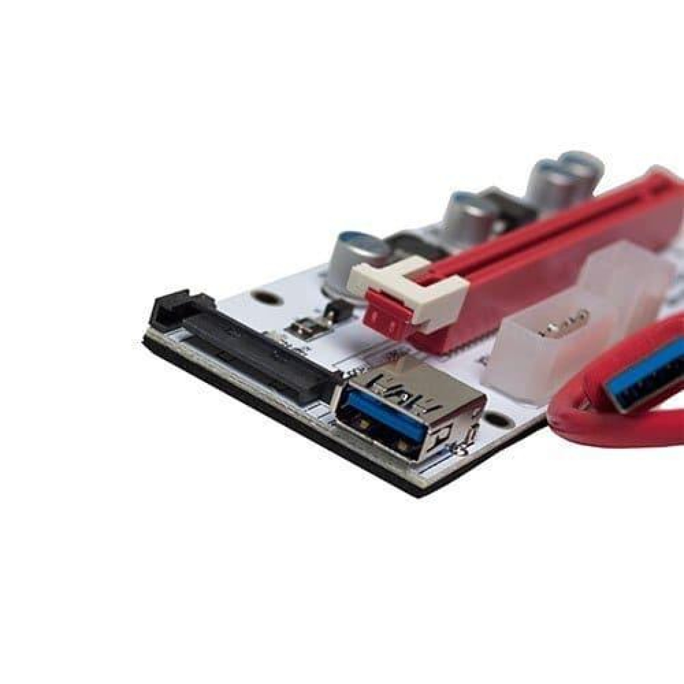 Райзер T-Riser PCI-E 1x to 16x 60cm v.08 6-pin/Molex/Sata White Б/у