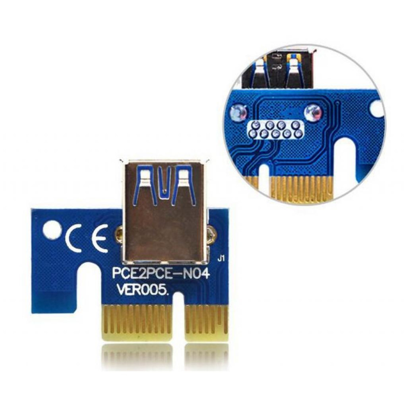 Райзер PCI-E x1 to 16x 60cm USB 3.0 Cable SATA to 6Pin Power PCE164P-NO3 ver 009S