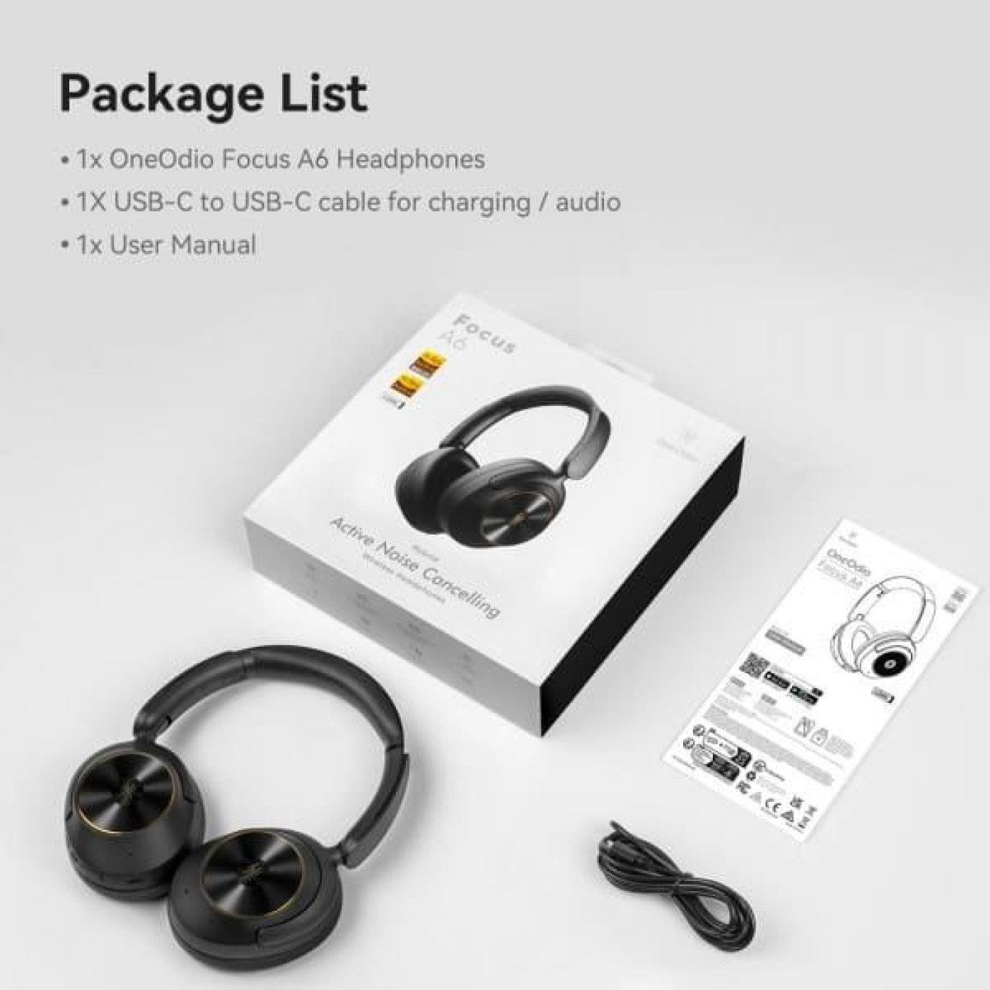 Наушники OneOdio A6 Hybrid ANC Black (A6 Black)