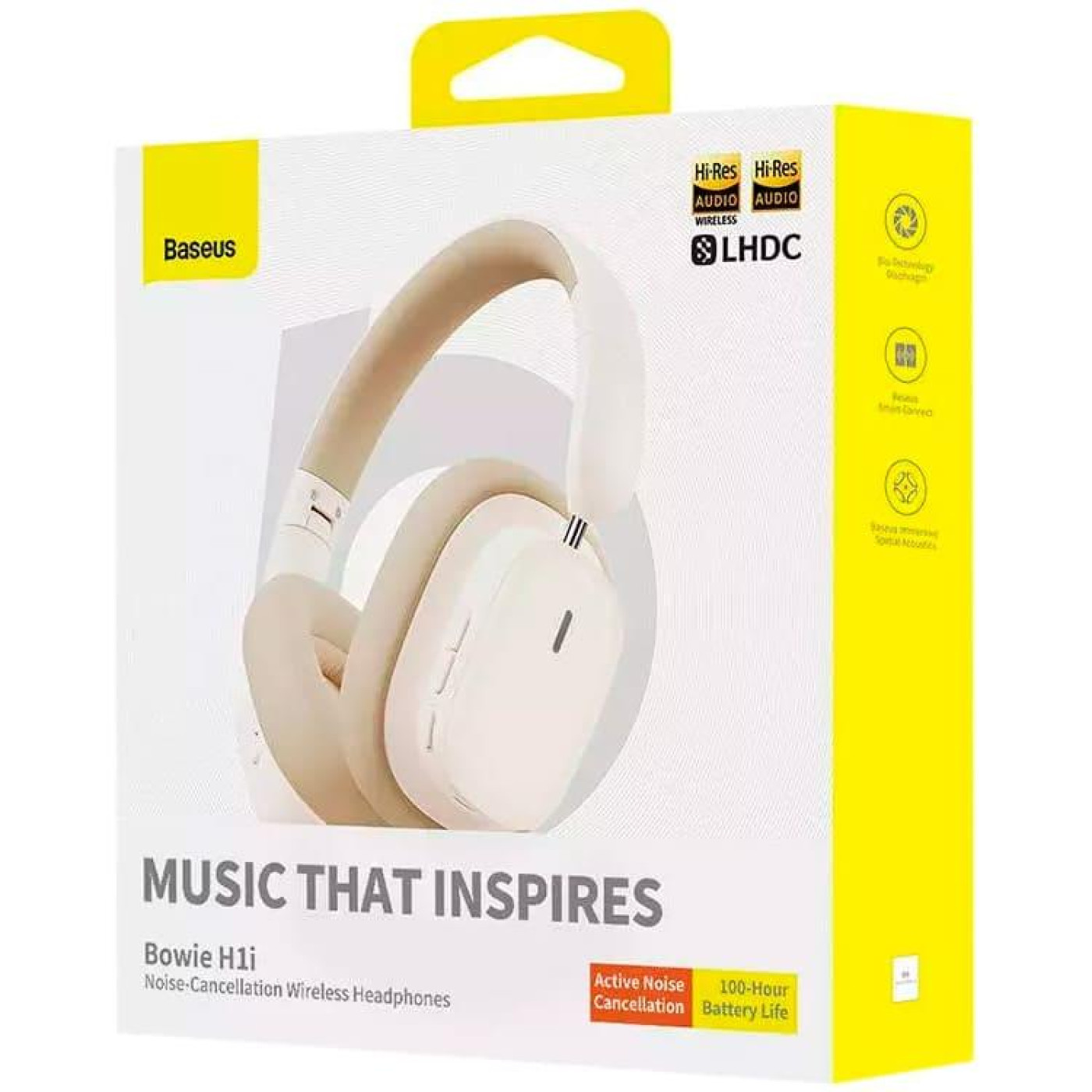 Бездротові навушники Baseus Bowie H1i з шумопоглинанням white