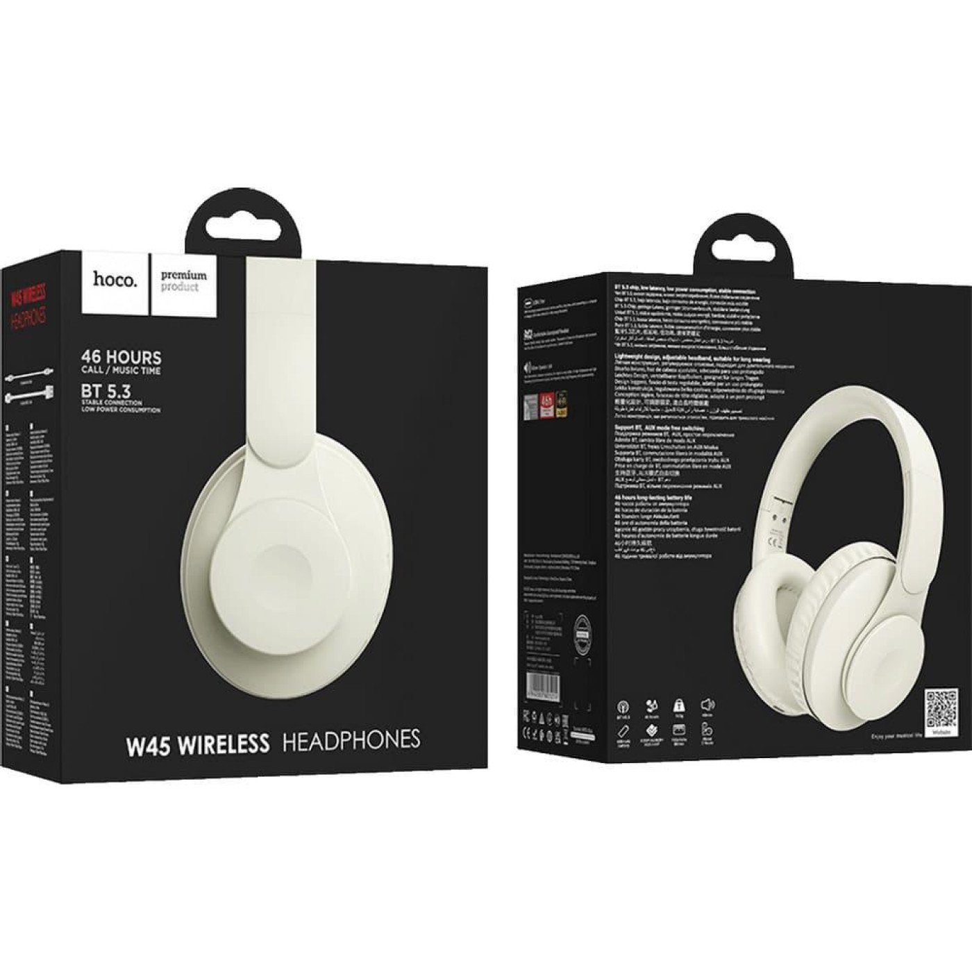 Навушники HOCO W45 Enjoy BT headset Milky White