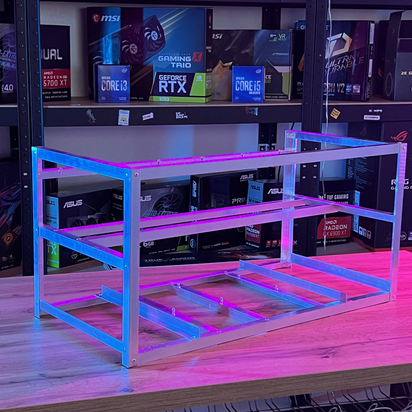 Каркас для майнинг ферм CompX 6 видеокарт (Алюминий) (C6_X) Б/у