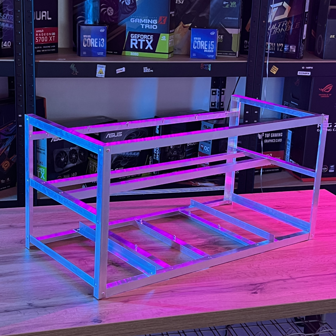 Каркас для майнинг ферм CompX 6 видеокарт (Алюминий) (C6_X) Б/у