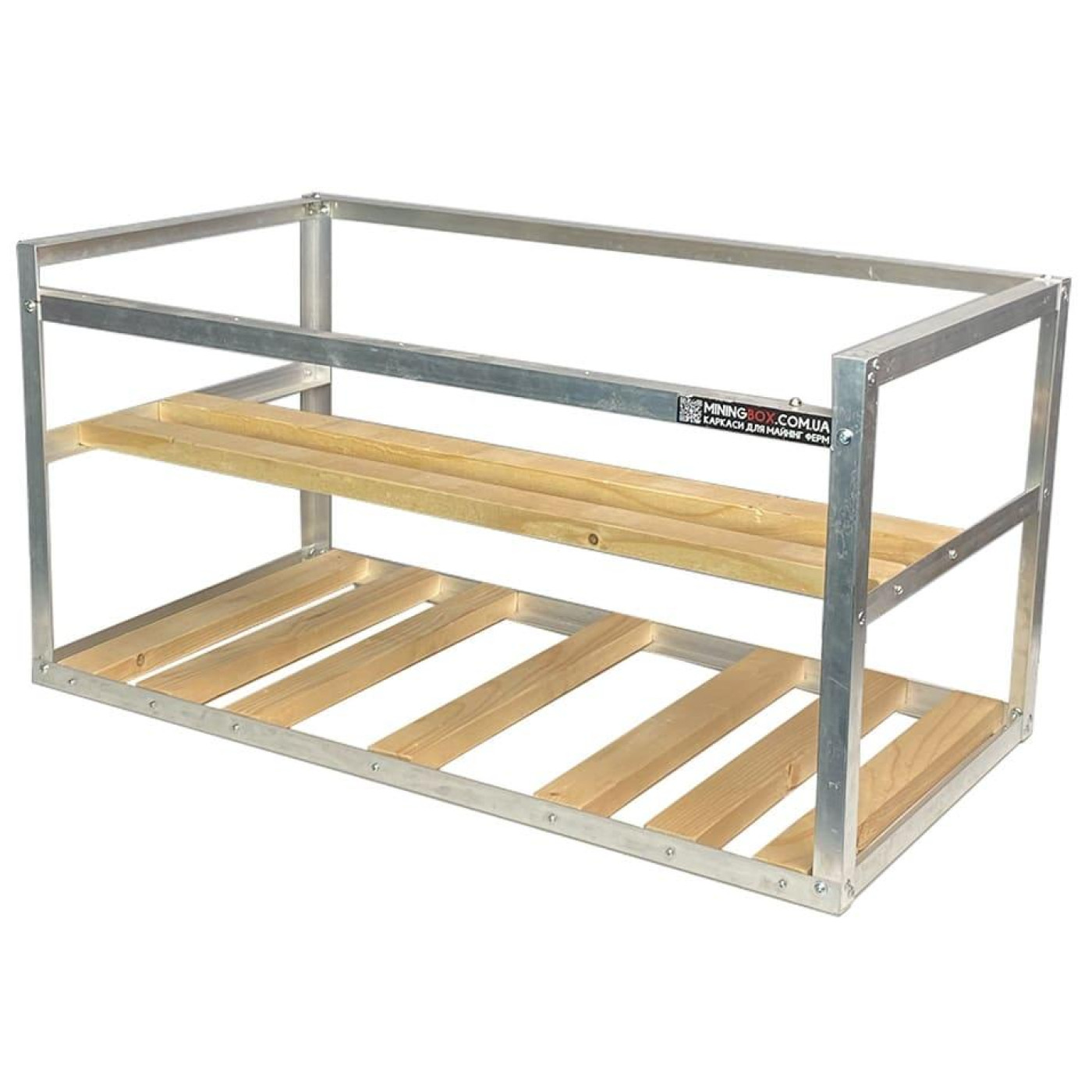Каркас для майнинг ферм CompX 5 видеокарт (Алюминий+Дерево) (C5_XW) Б/у