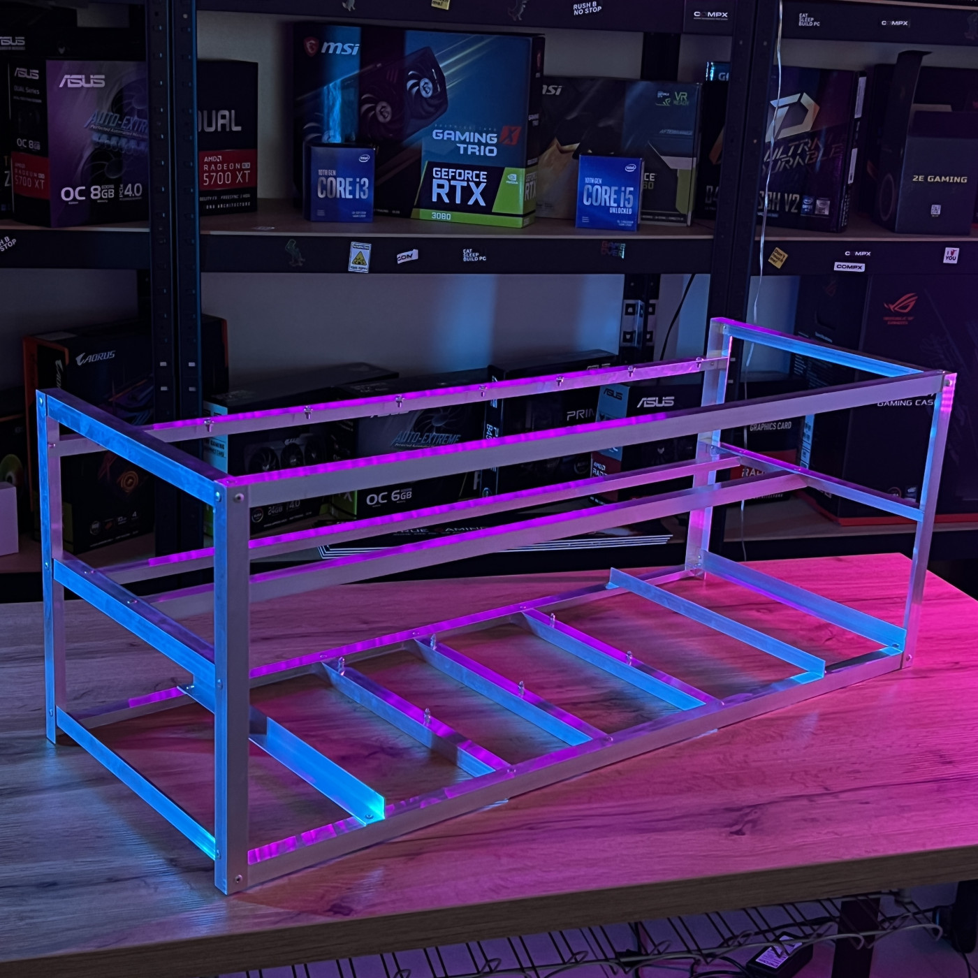 Каркас для майнинг ферм CompX 8 видеокарт (Алюминий) (C8_X) Б/в