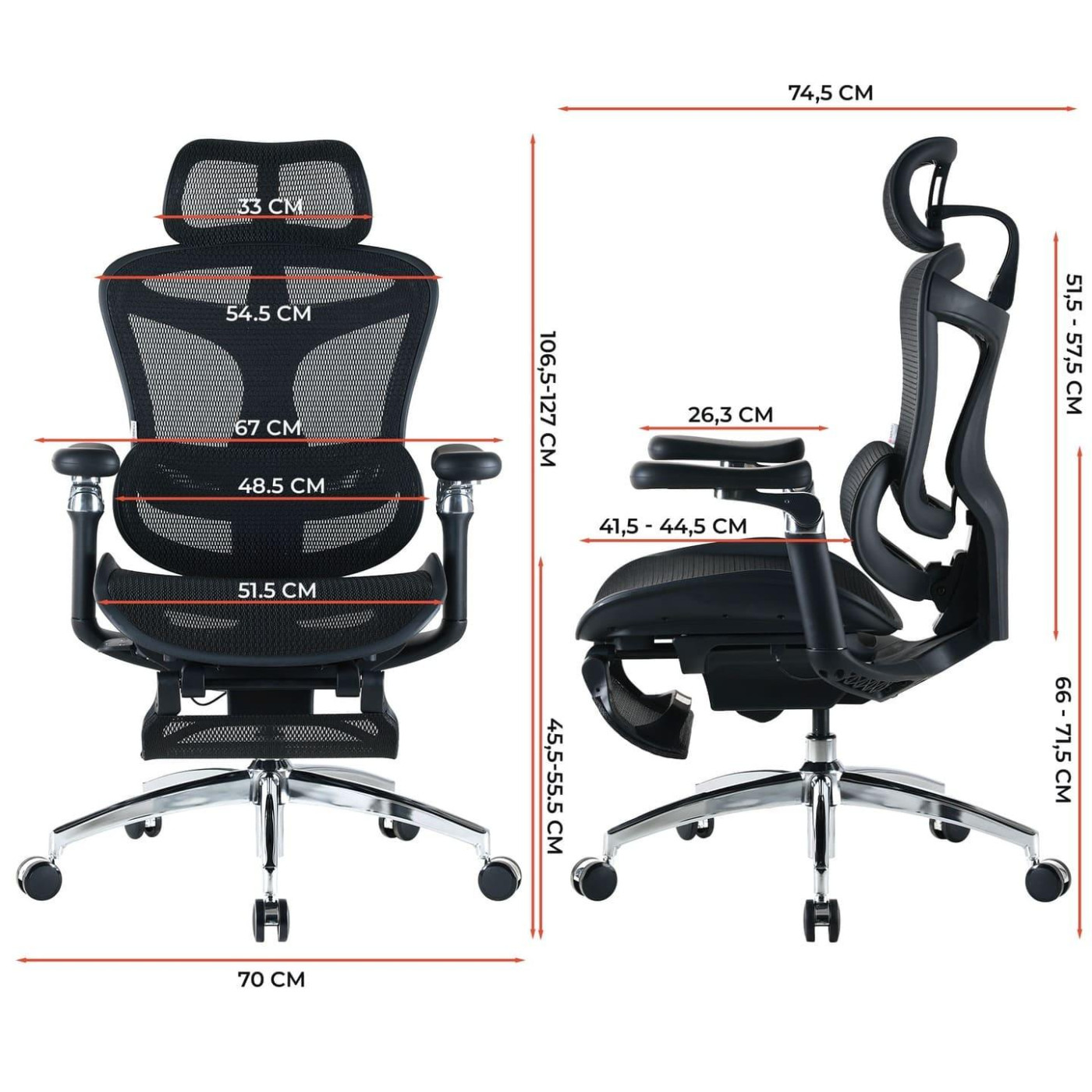 Офисное кресло Sihoo DORO C300 Pro Mesh Black with footrest (DORO-C300-PRO-M101-JT)