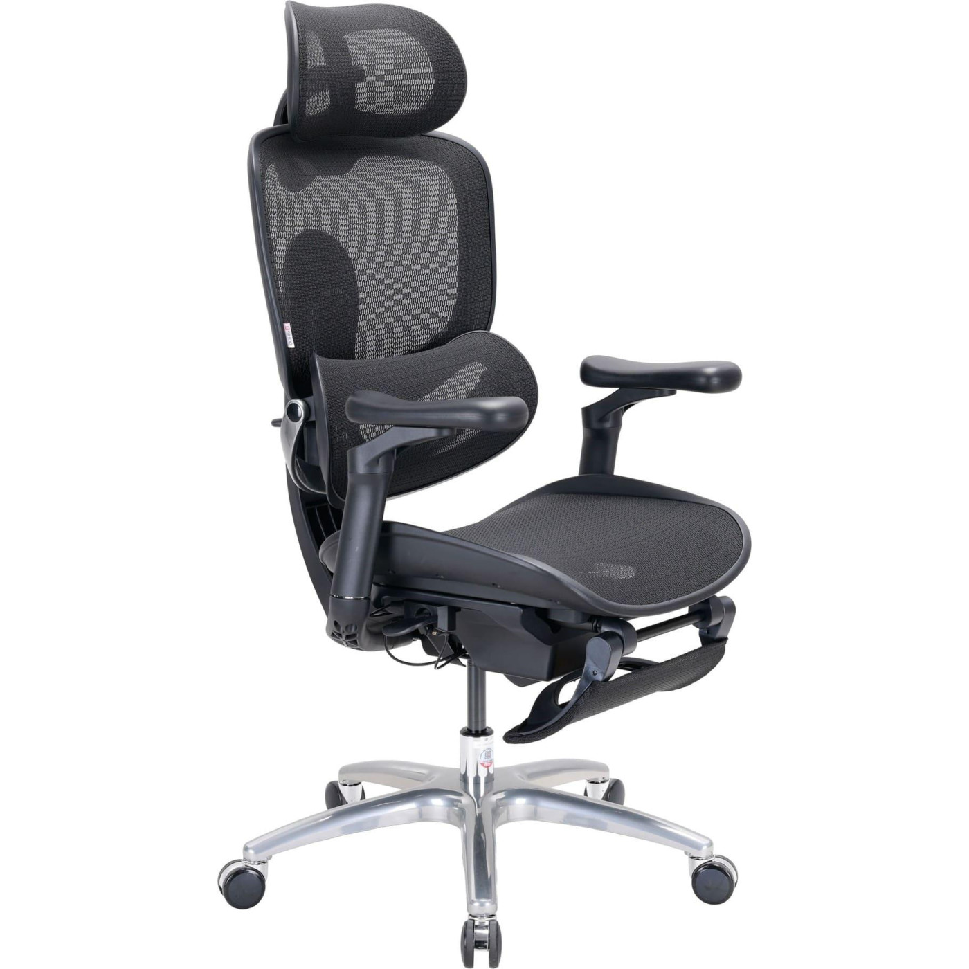 Офисное кресло Sihoo C300 LITE V2 Black з подставкой для ног (C300-LITE-V2-B101-JT)