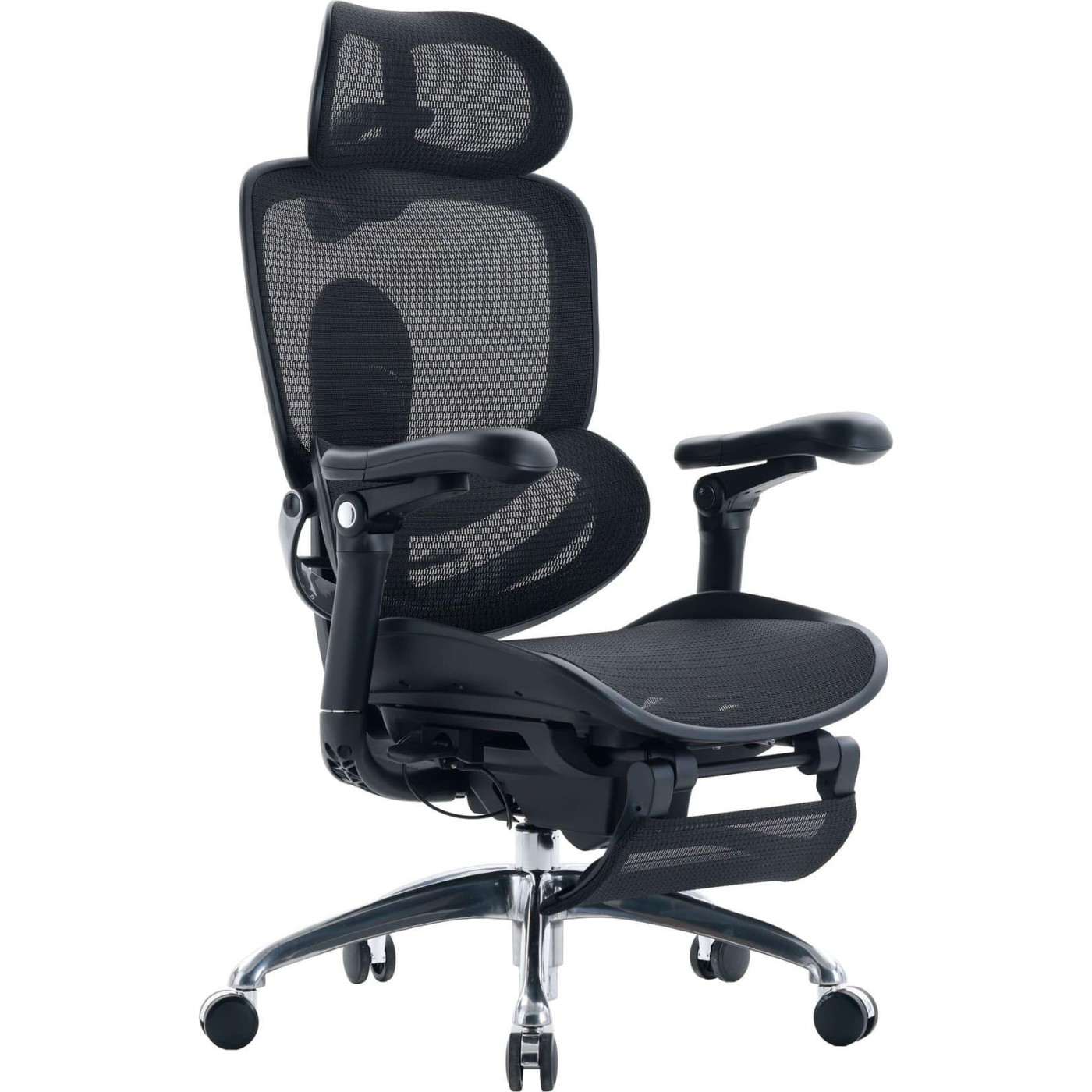 Офисное кресло Sihoo C300 PRO V2 Black с подставкой для ног (C300-PRO-V2-B101-JT)