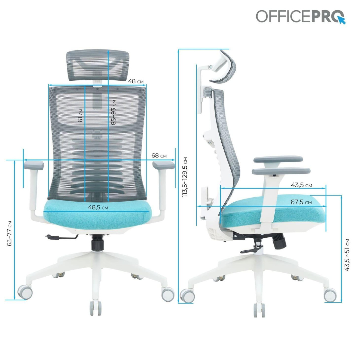 Офисное кресло OfficePro Balance OC550-W-DG-BL (OC550-W-DG-BL)