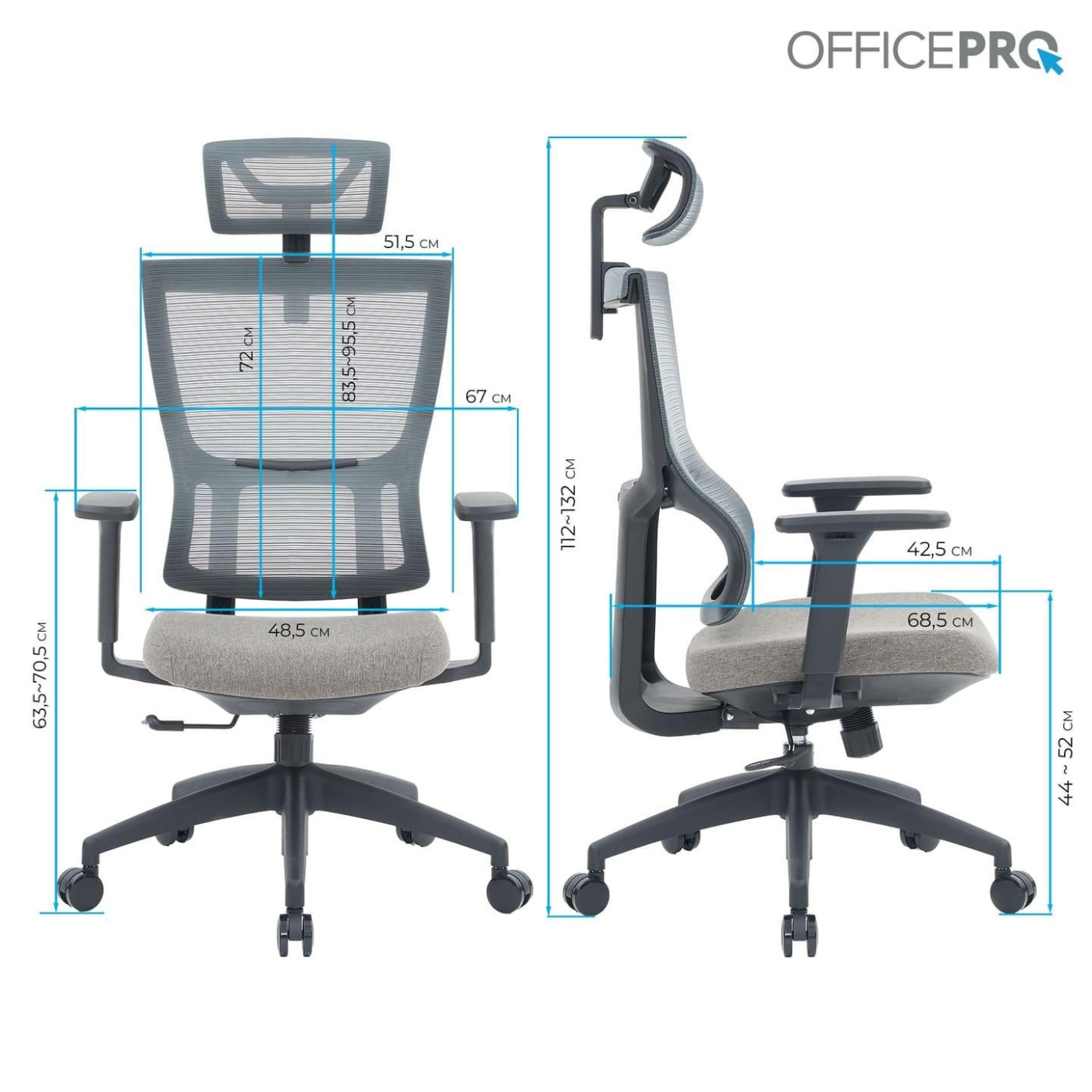 Офисное кресло OfficePro Elegant OC600-B-DG-DG (OC600-B-DG-DG)