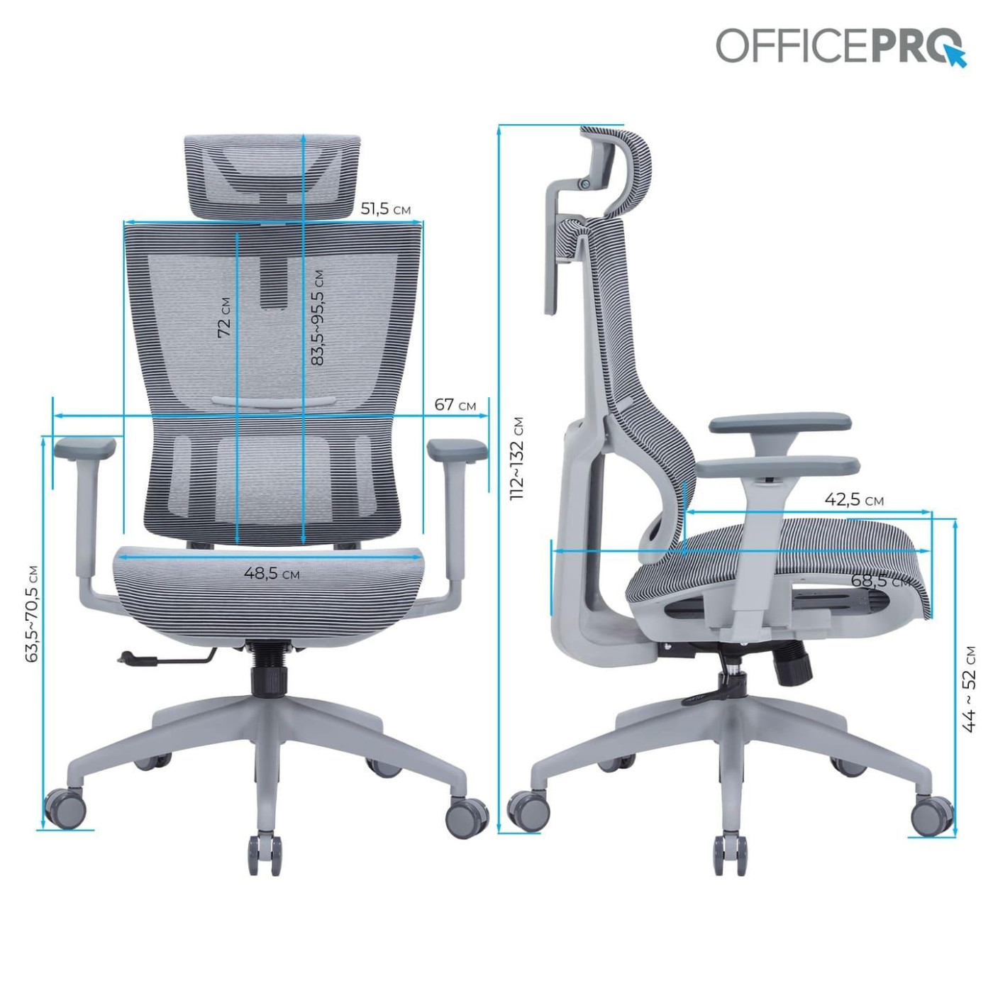 Офисное кресло OfficePro Elegant OC660-G-DG-DG (OC660-G-DG-DG)