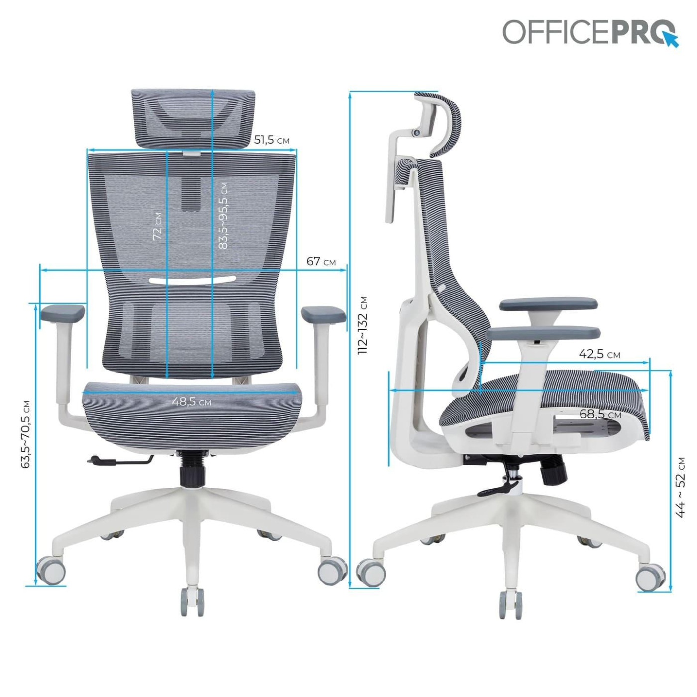 Офисное кресло OfficePro Elegant OC660-W-DG-DG (OC660-W-DG-DG)