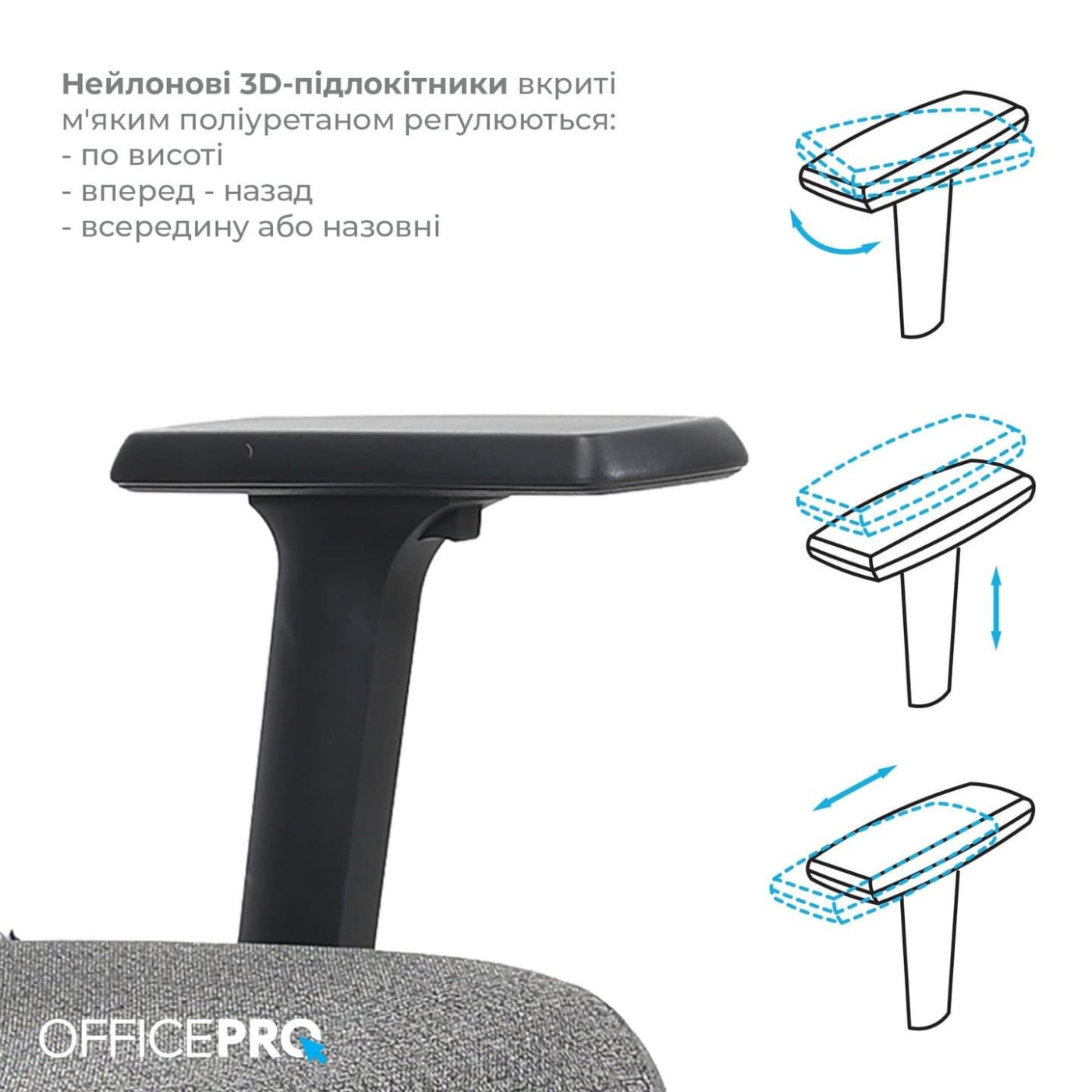 Офисное кресло OfficePro Fusion OC577G Gray (OC577G)