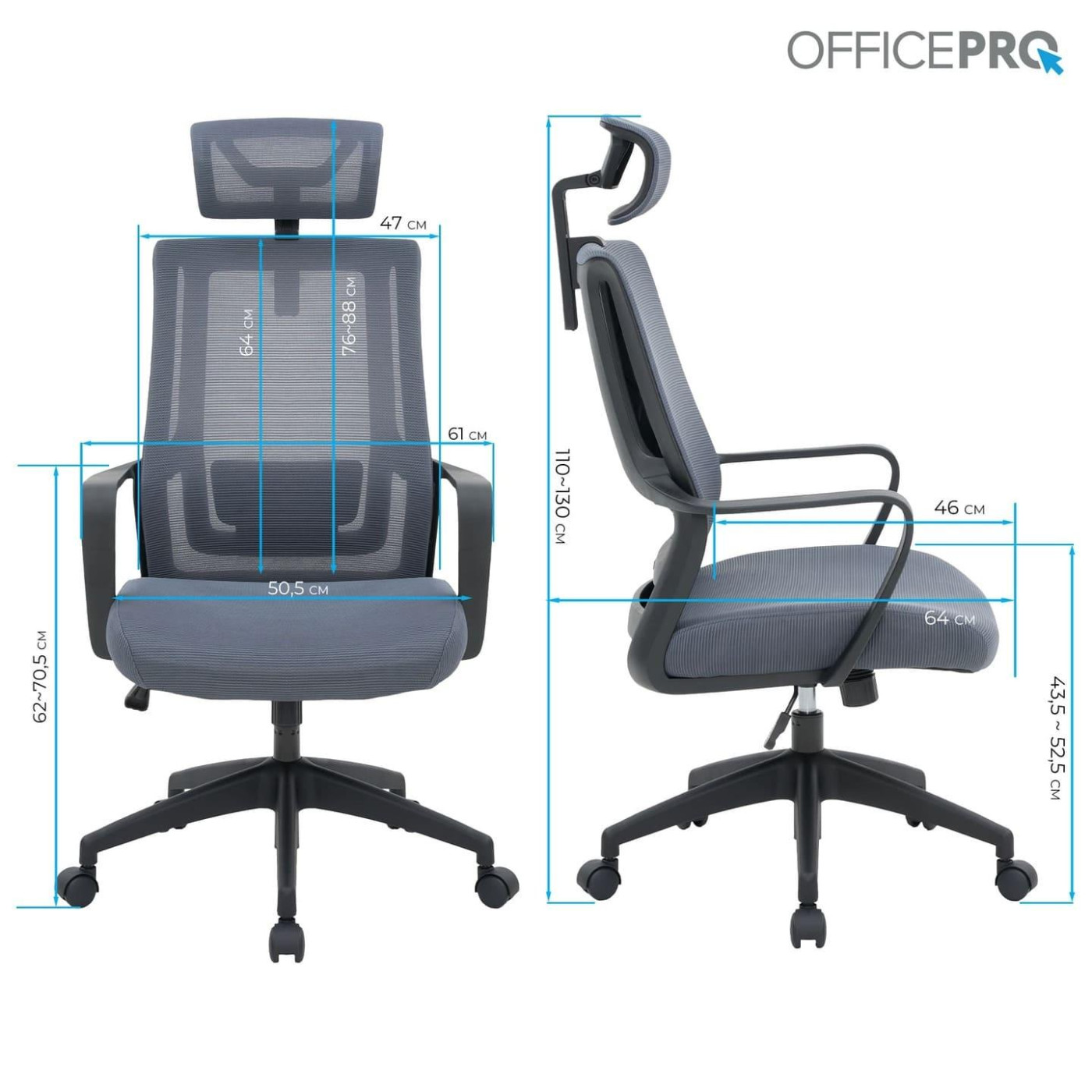 Офисное кресло OfficePro Harmony OC310-B-G-G (OC310-B-G-G)