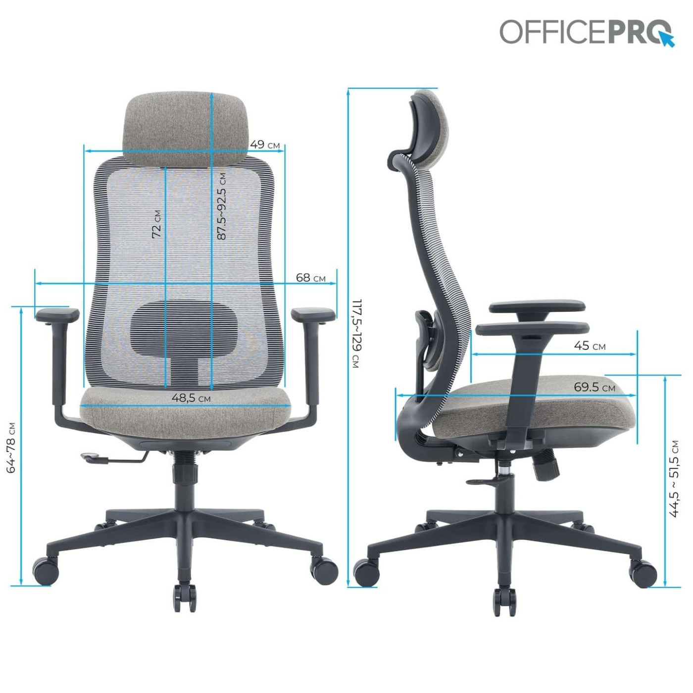 Офисное кресло OfficePro Wave OC599-B-DG-DG (OC599-B-DG-DG)