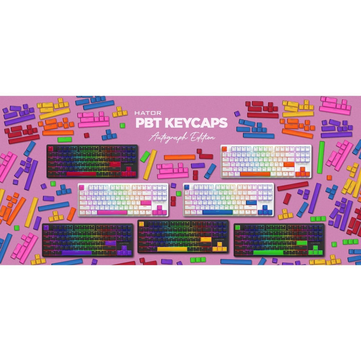 Набір кейкапів HATOR Set of PBT Keycaps Autograph Edition Lime Green (HTS-710)