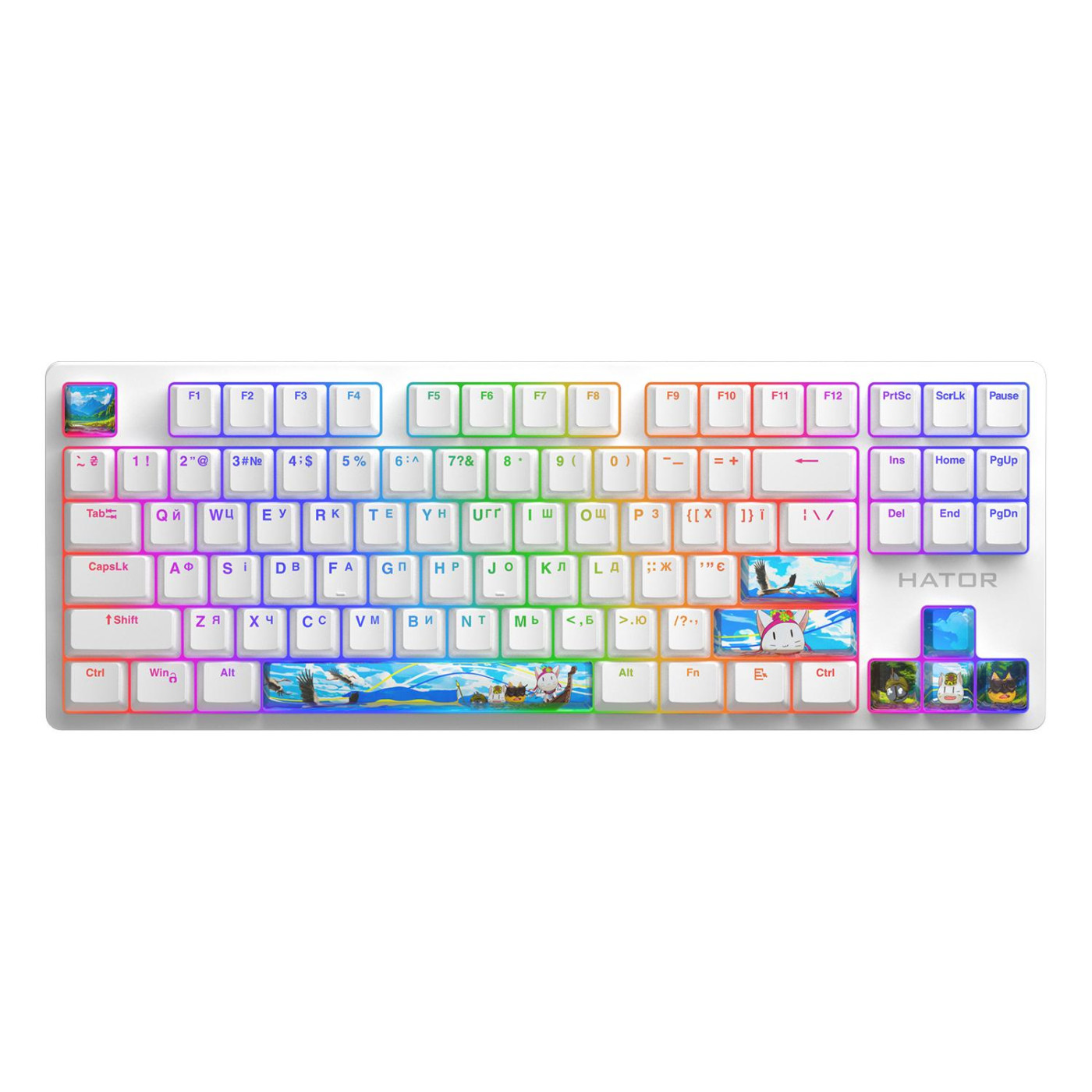 Набор кейкапов HATOR Set of PBT Keycaps Authentic Edition Fighting Cats (HTS-705)