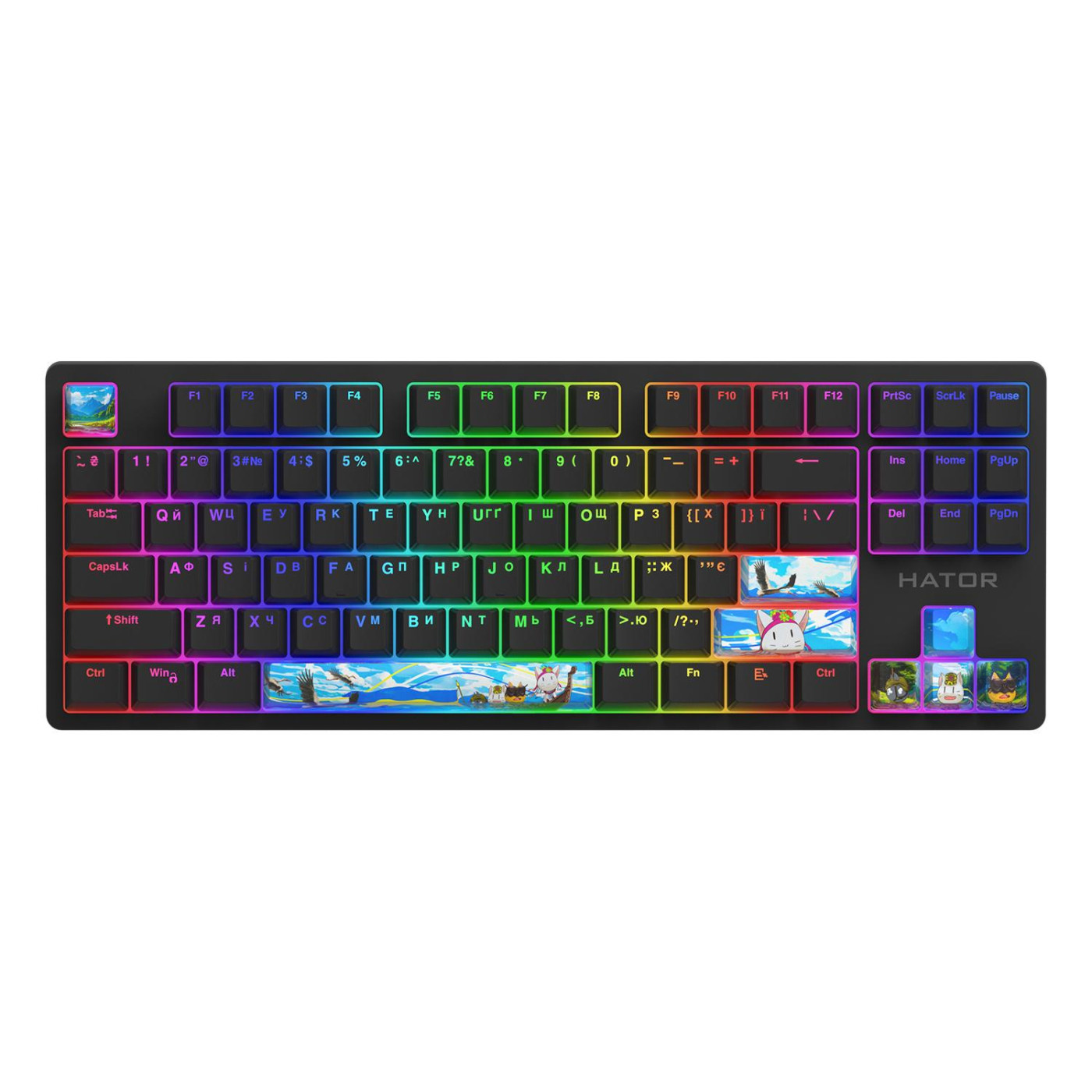 Набор кейкапов HATOR Set of PBT Keycaps Authentic Edition Fighting Cats (HTS-705)